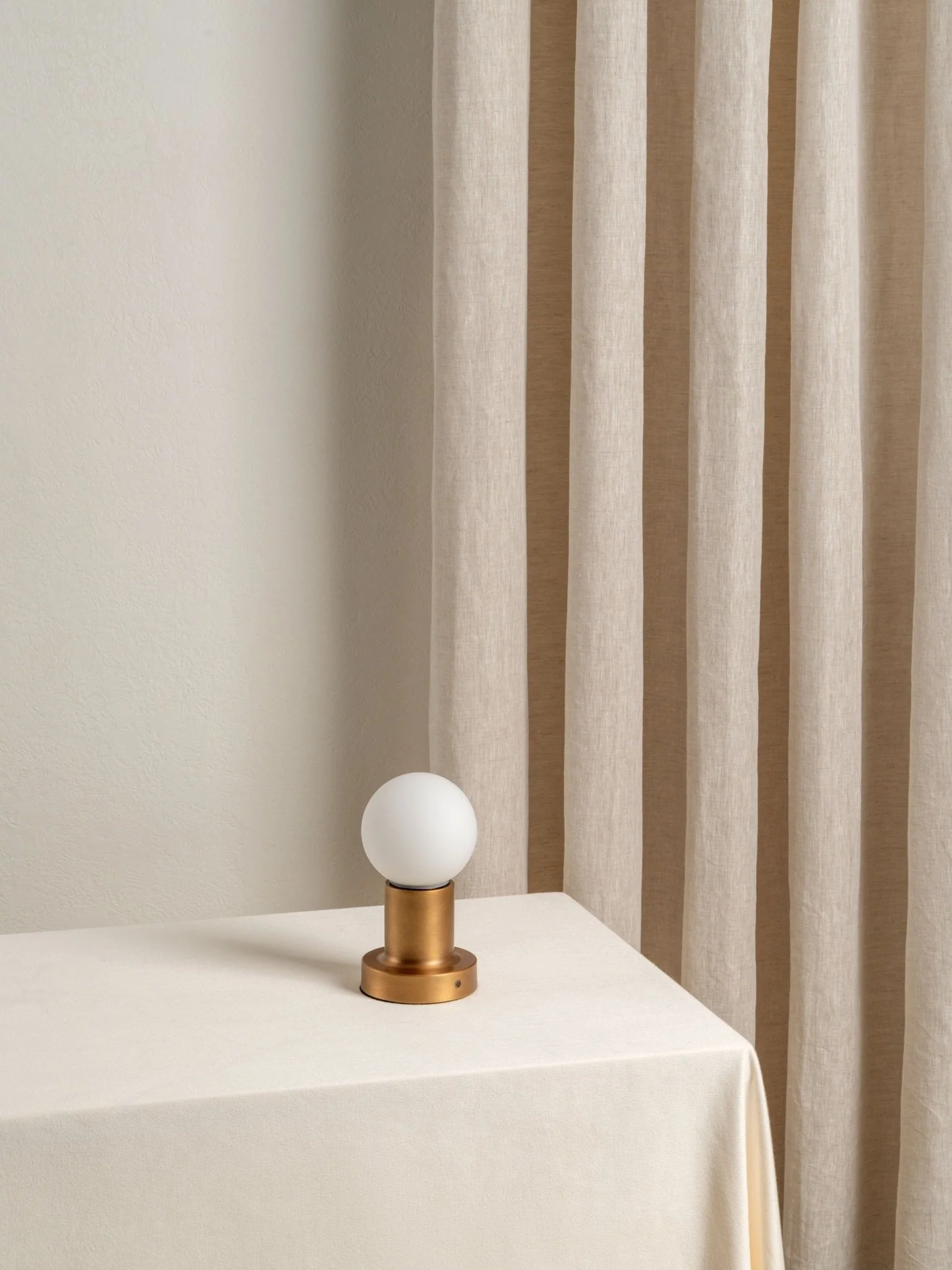 Porta - Aged Brass And Opal Rechargeable Table Lamp