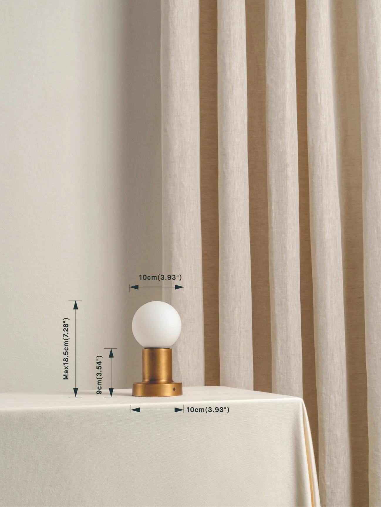 Porta - Aged Brass And Opal Rechargeable Table Lamp - Image 6