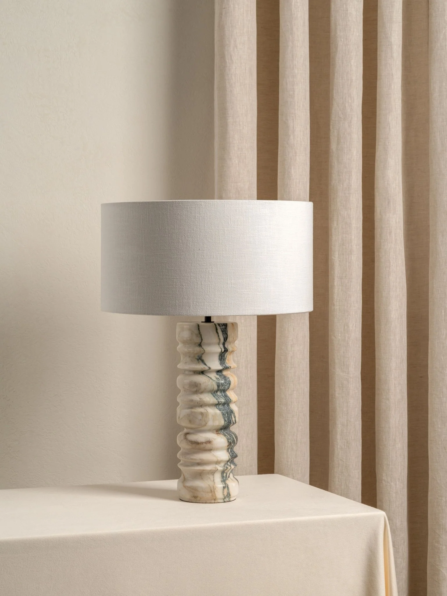Renee - Large Voila Calacatta Marble Table Lamp - Image 3