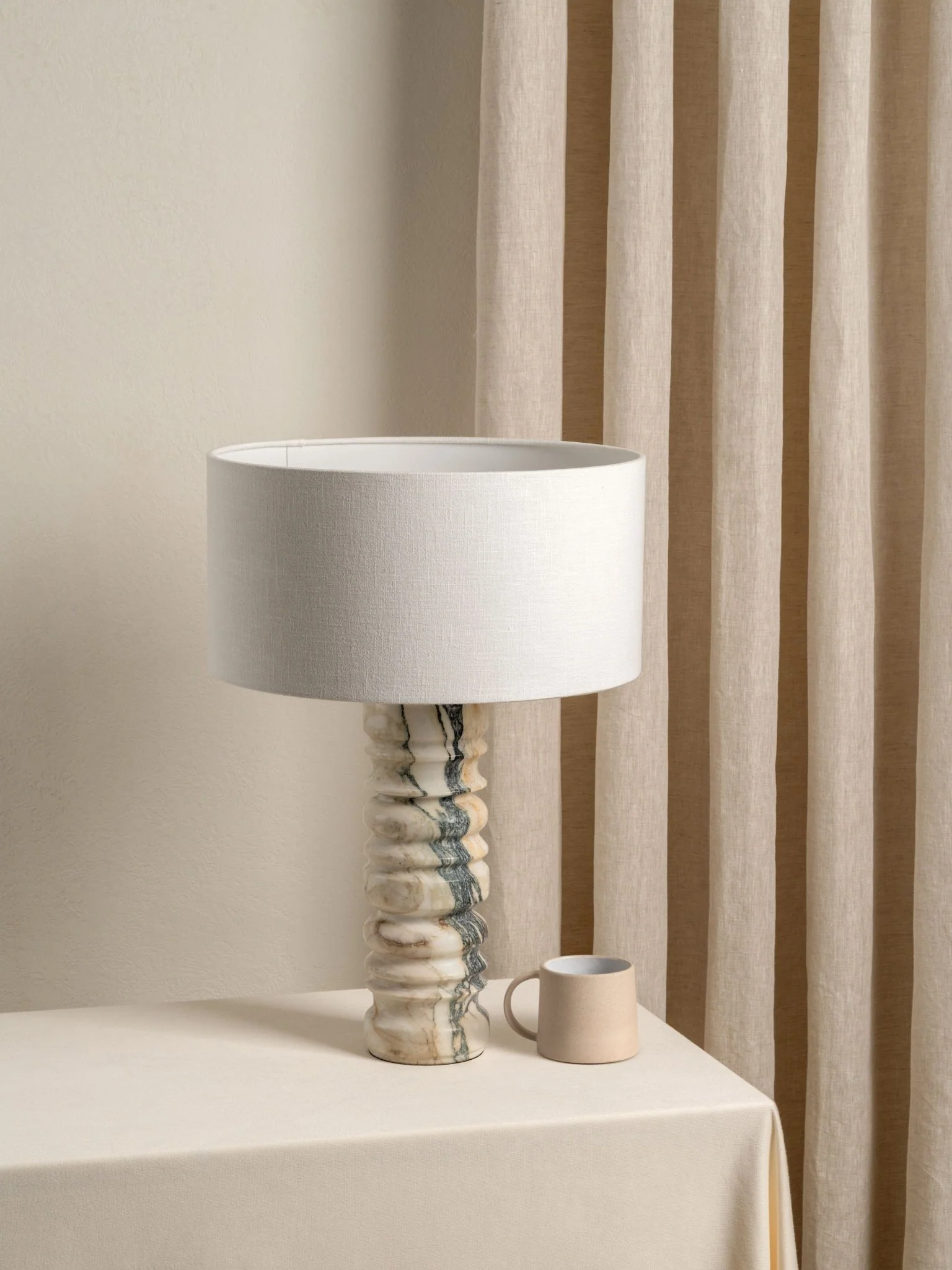 Renee - Large Voila Calacatta Marble Table Lamp - Image 4