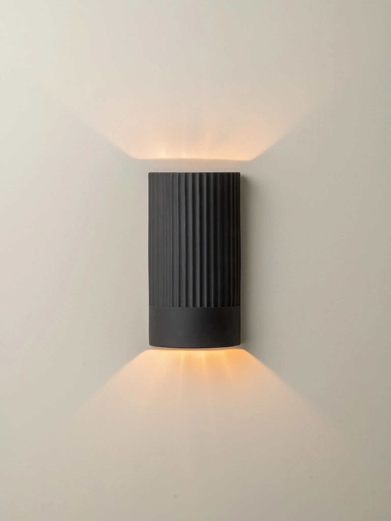 Nitara - Chocolate Ribbed Concrete Wall Light - Image 3