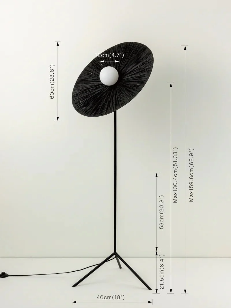 Ridotti - 1 Light Black Raffia Floor Lamp - Image 6