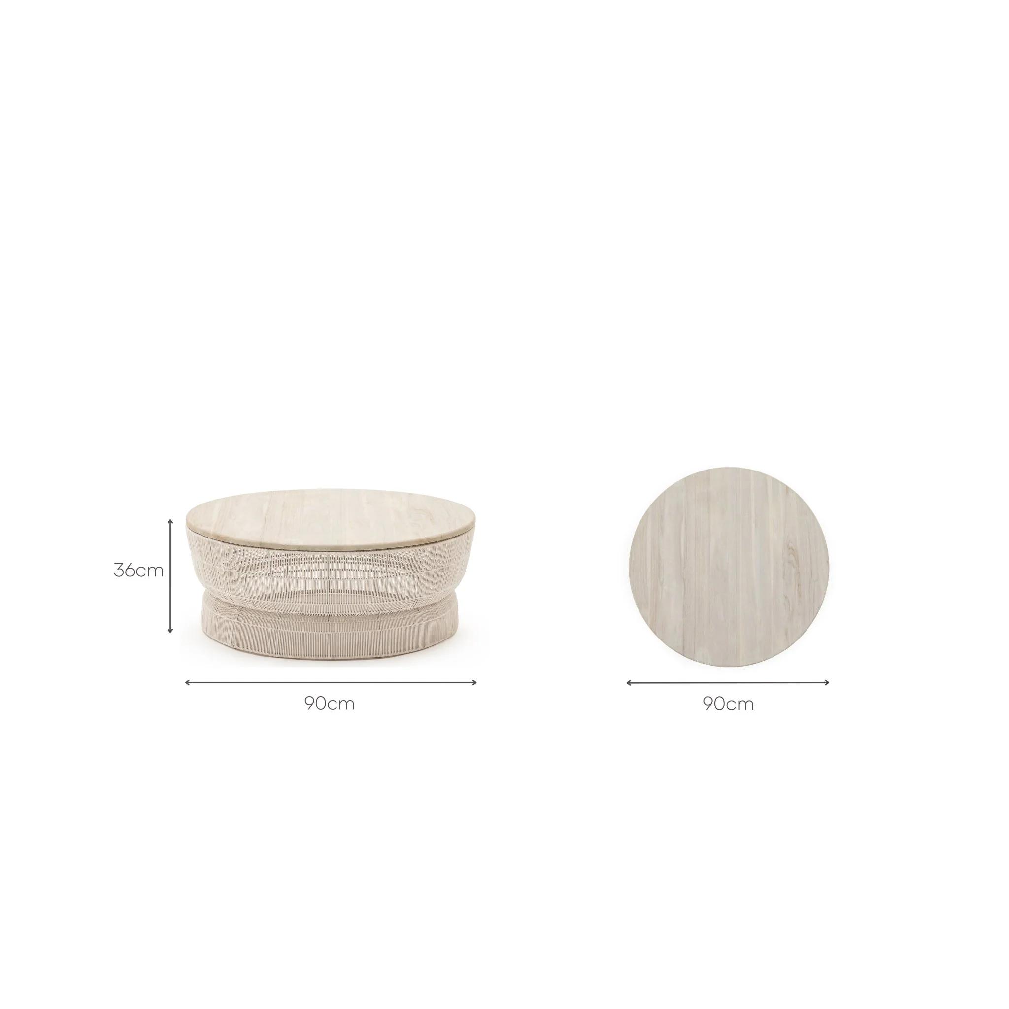 Riviera Coffee Table - Chalk & Aged Teak - Image 9