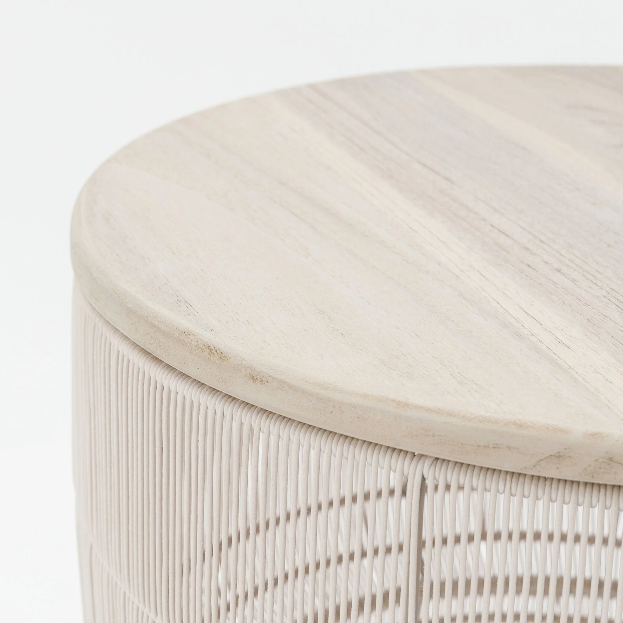 Riviera Side Table - Chalk & Aged Teak - Image 7