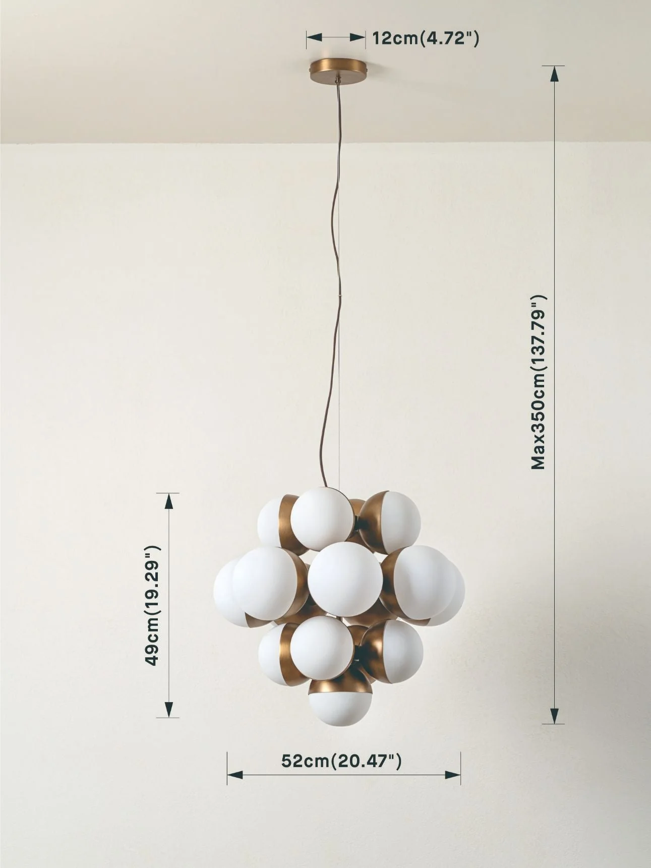 Rocio - 16 Light Aged Brass And Opal Chandelier - Image 4