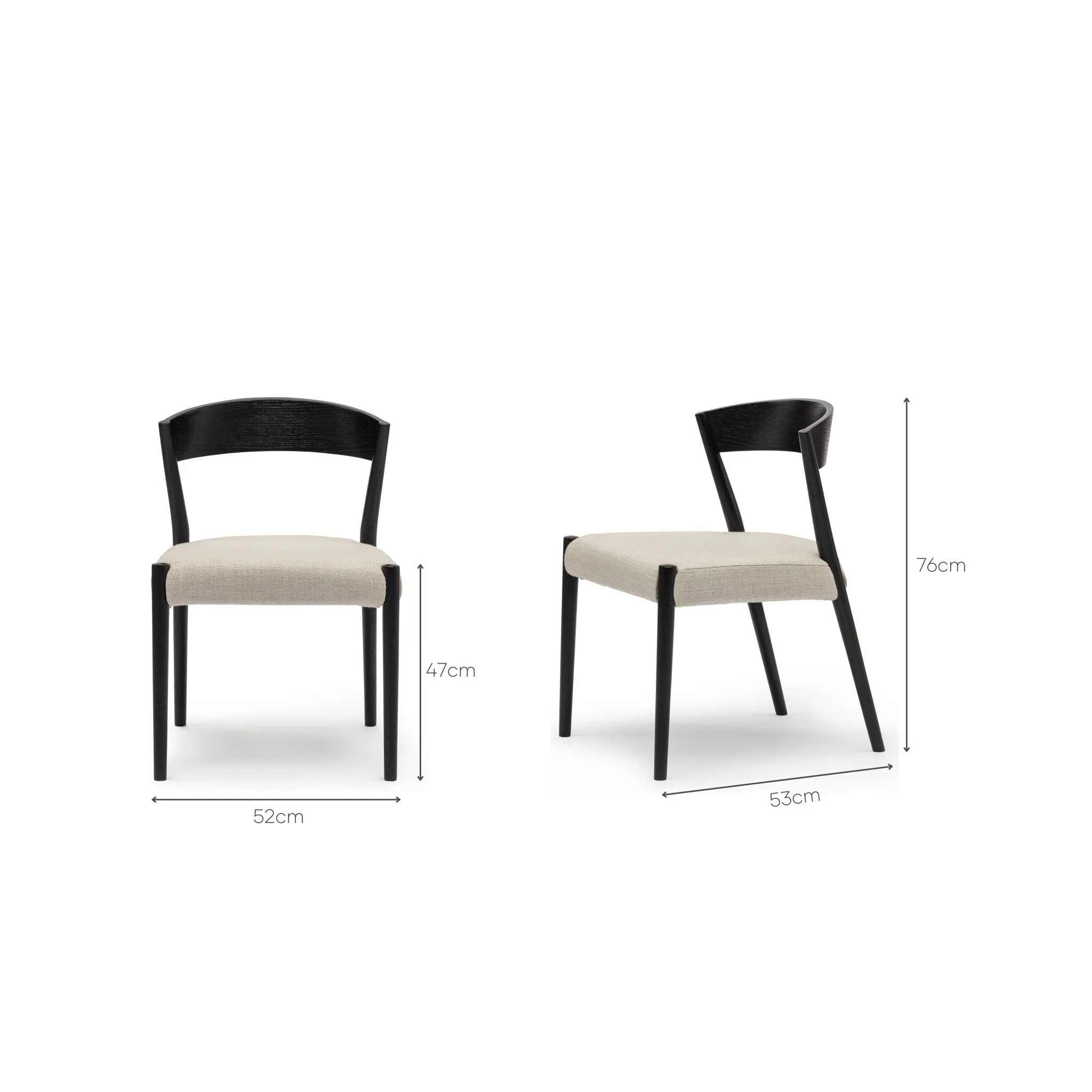 Ronda Chair - Black & Oatmeal - Image 8