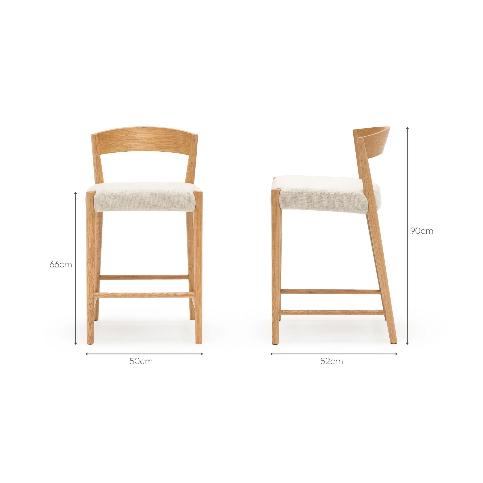 Ronda Counter Chair - Light Oak & Oatmeal - Image 12