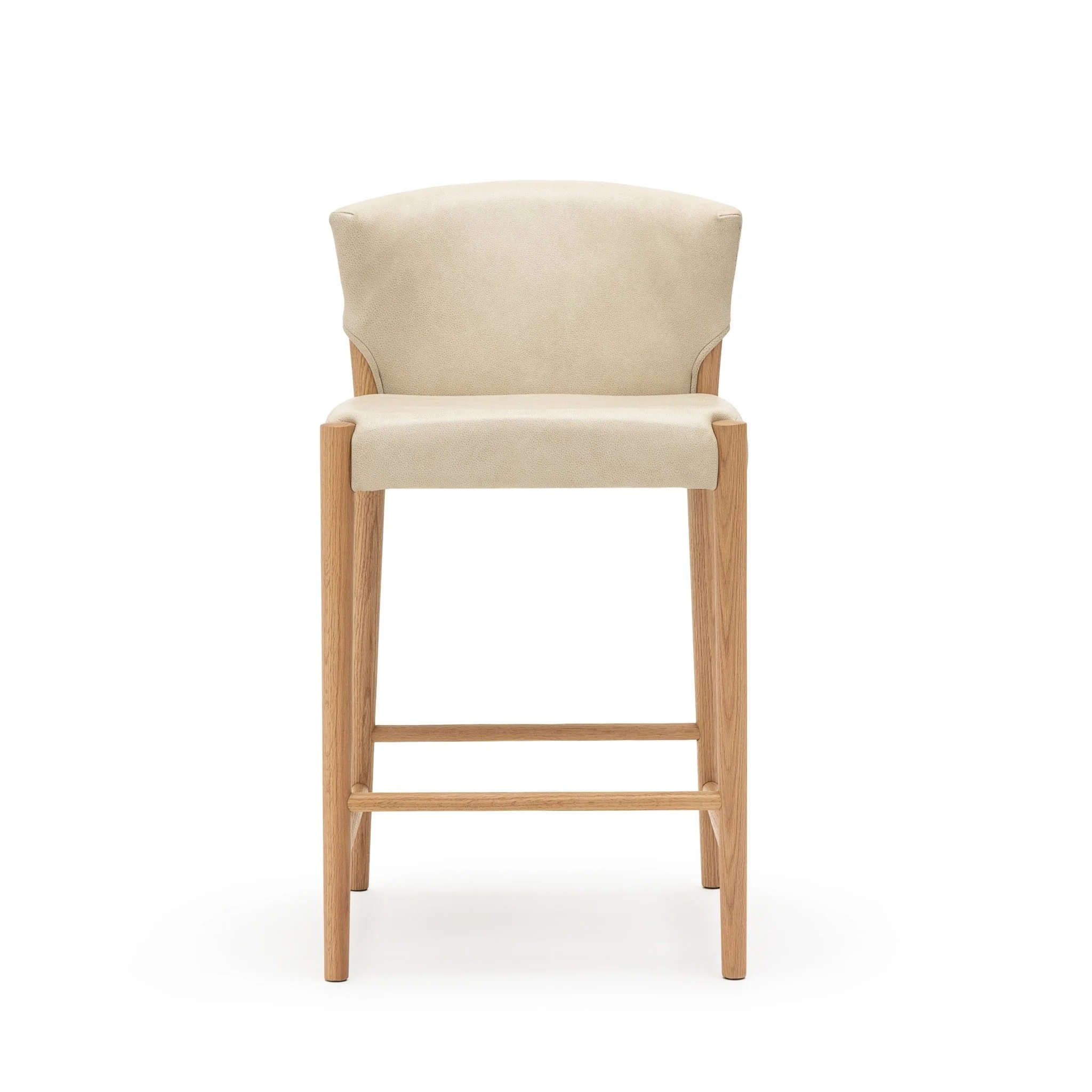 Ronda Counter Chair - Light Oak & Limestone Leather - Image 2