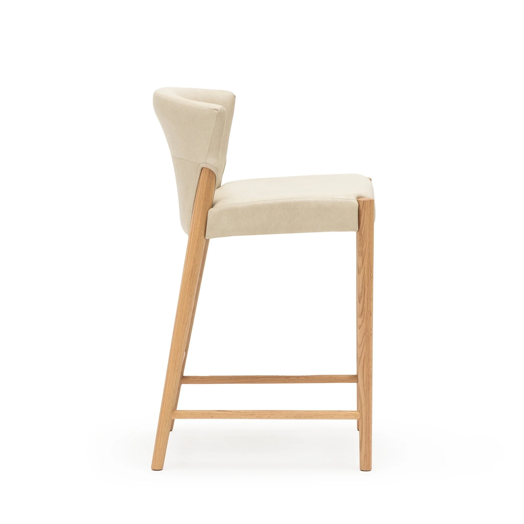 Ronda Counter Chair - Light Oak & Limestone Leather - Image 3