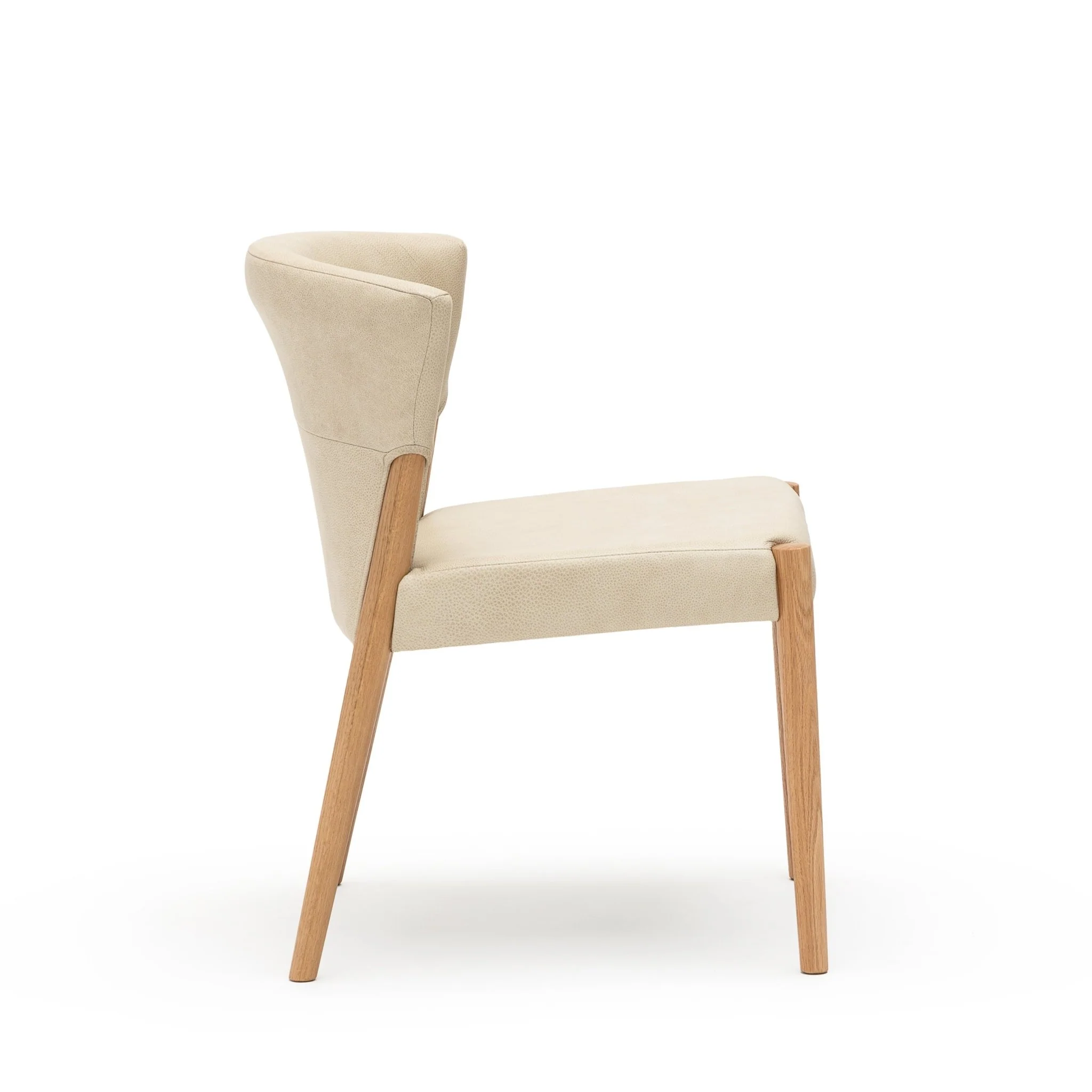 Ronda Dining Chair - Light Oak & Limestone Leather - Image 3