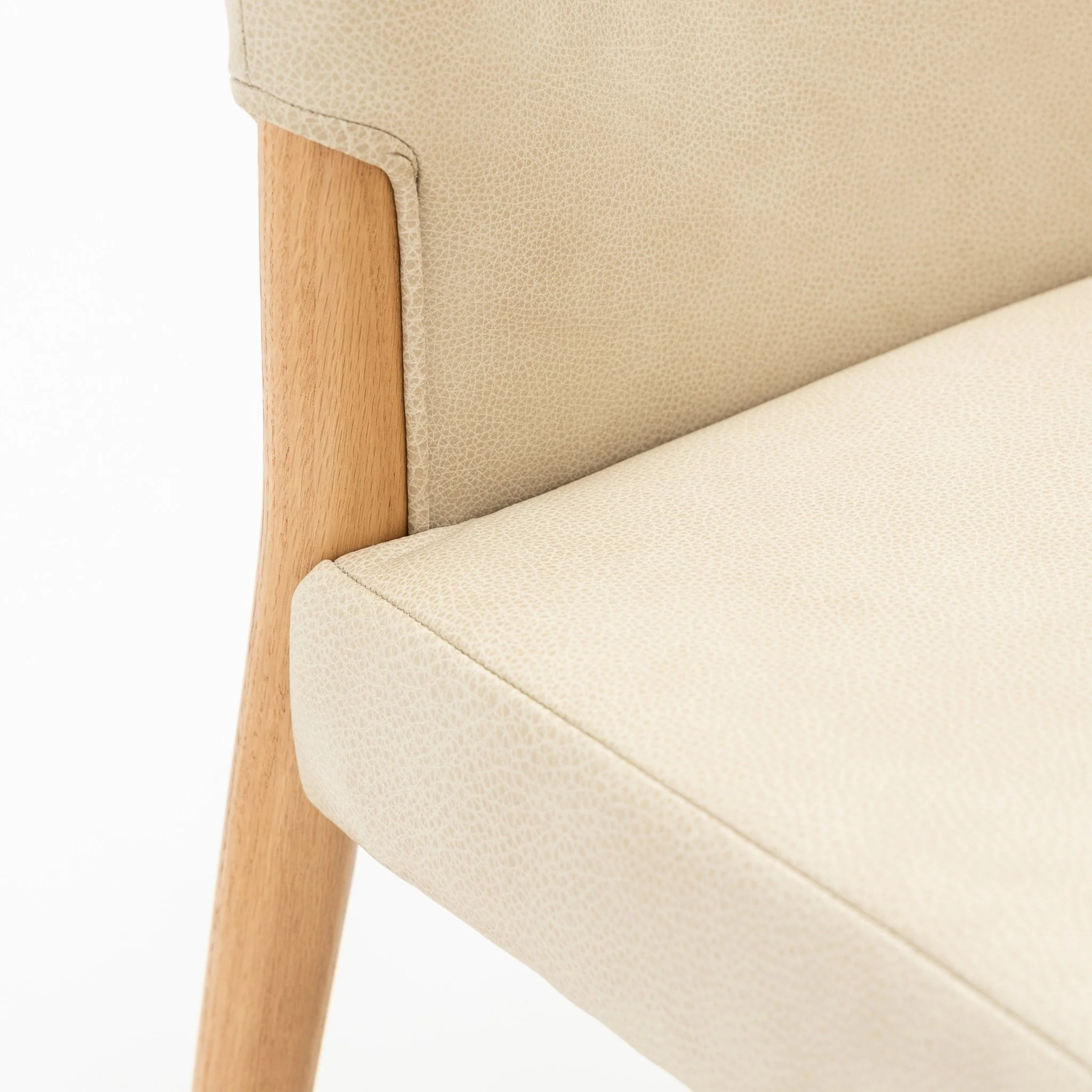 Ronda Dining Chair - Light Oak & Limestone Leather - Image 5
