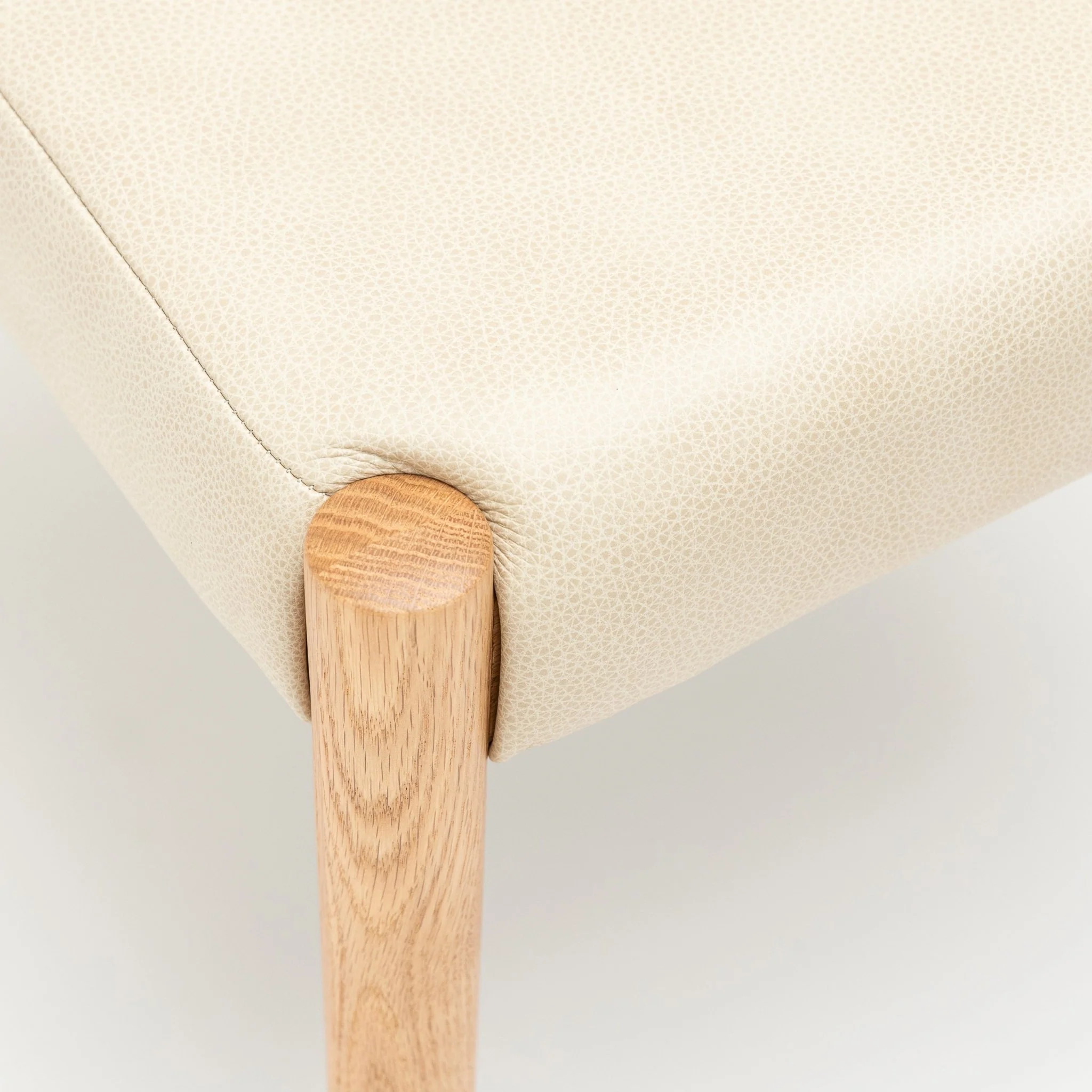Ronda Dining Chair - Light Oak & Limestone Leather - Image 6