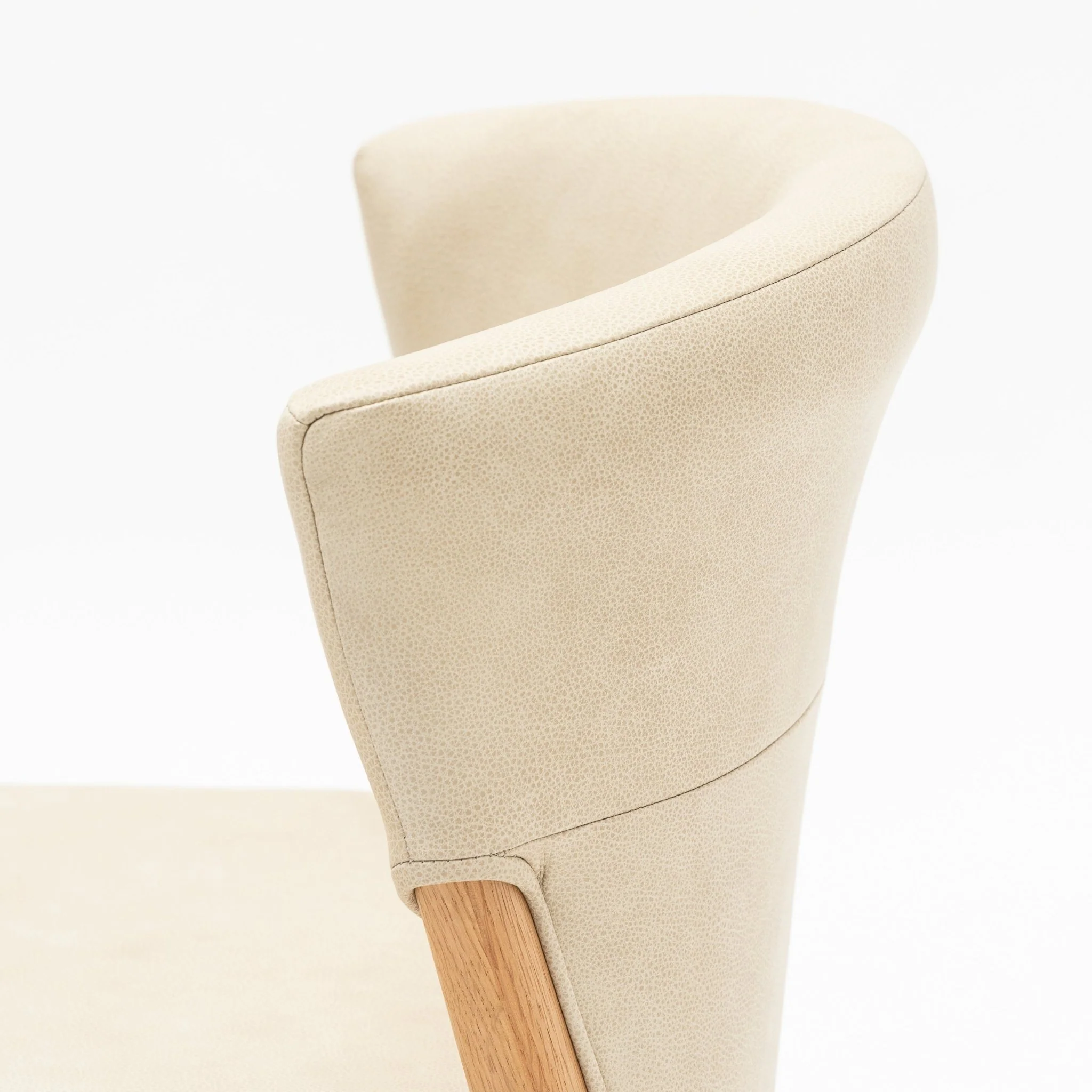 Ronda Dining Chair - Light Oak & Limestone Leather - Image 7