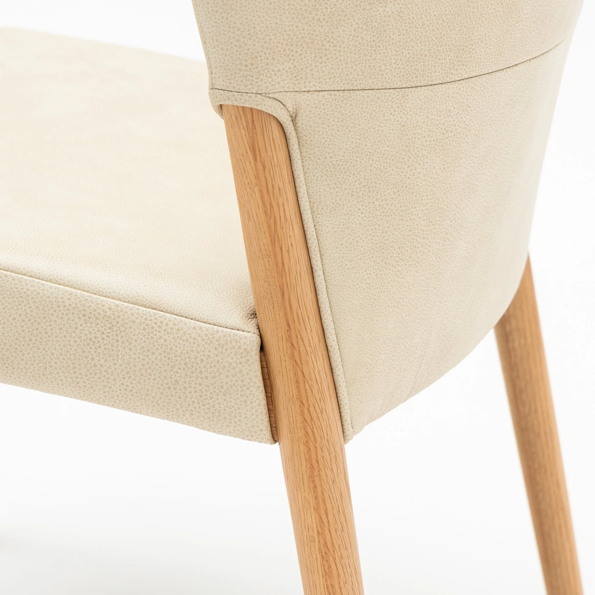 Ronda Dining Chair - Light Oak & Limestone Leather - Image 8