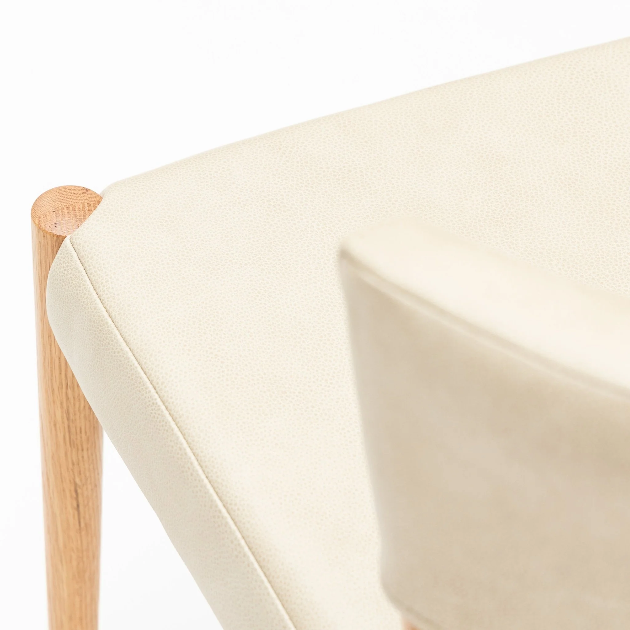 Ronda Dining Chair - Light Oak & Limestone Leather - Image 9