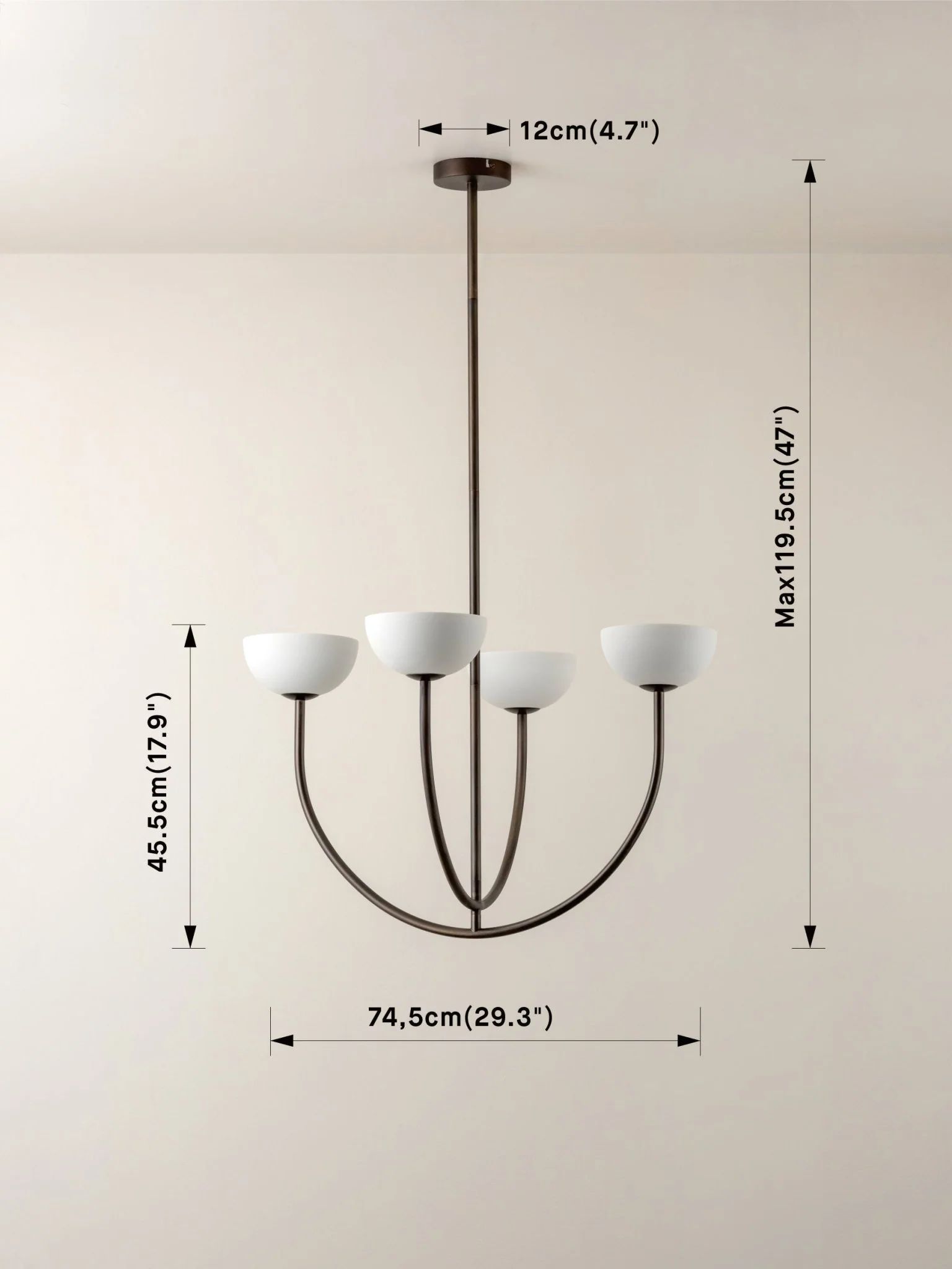 Ruzo - 4 Light Bronze And White Porcelain Ceiling Pendant - Image 5