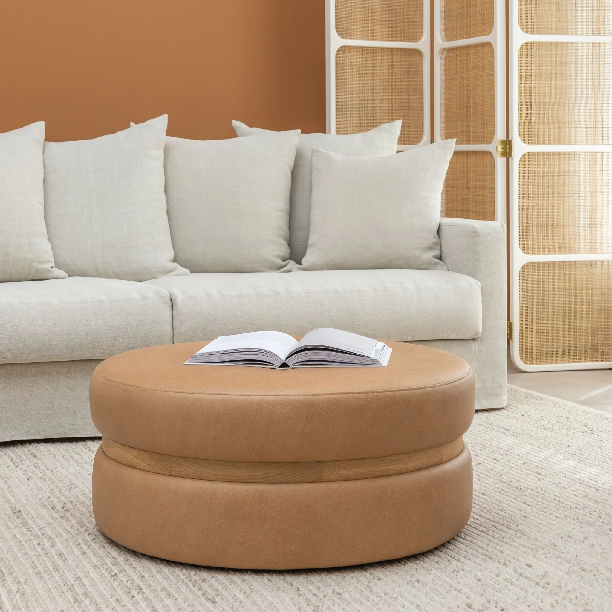 Saga Stool - Light Oak & Pecan Leather - Image 2