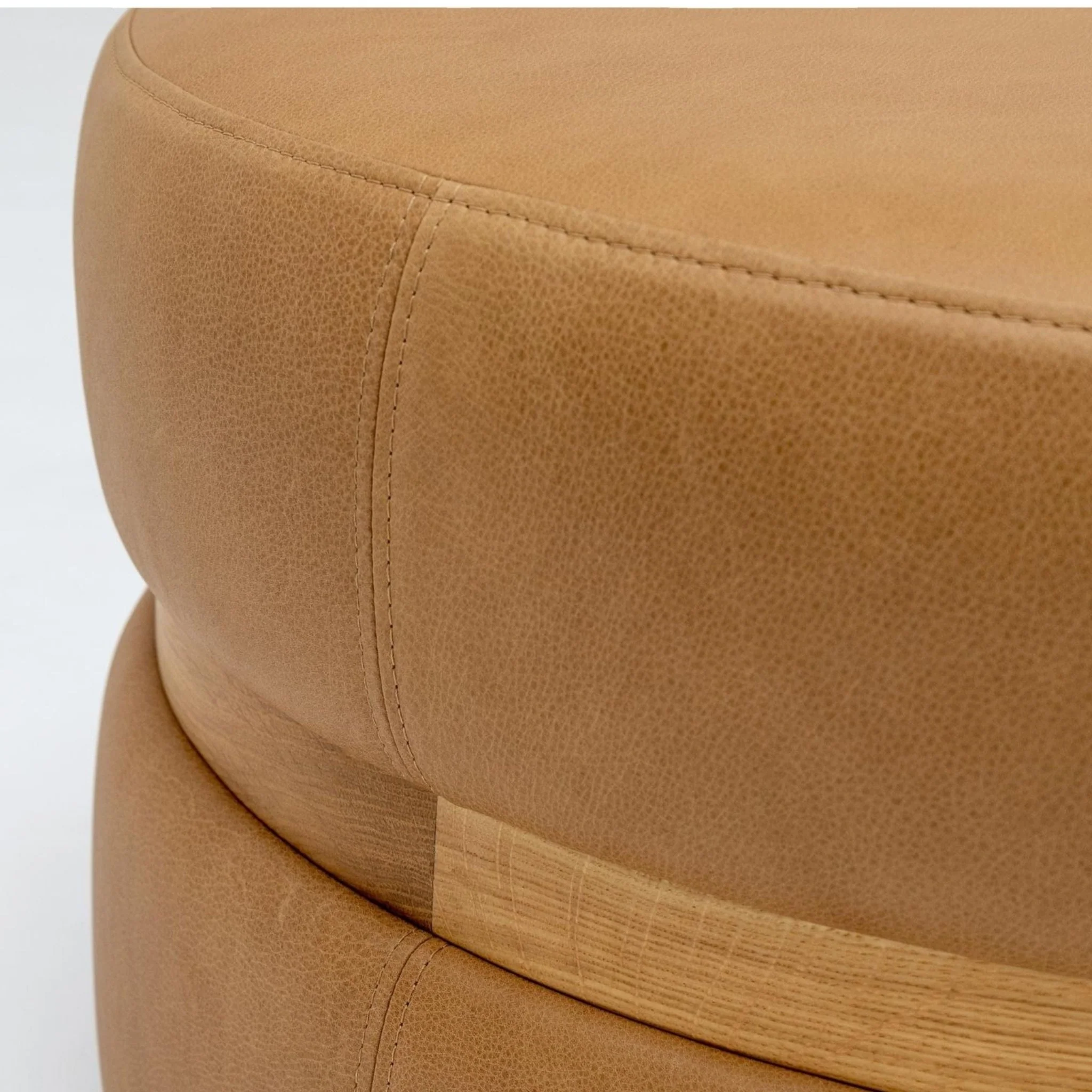 Saga Stool - Light Oak & Pecan Leather - Image 3