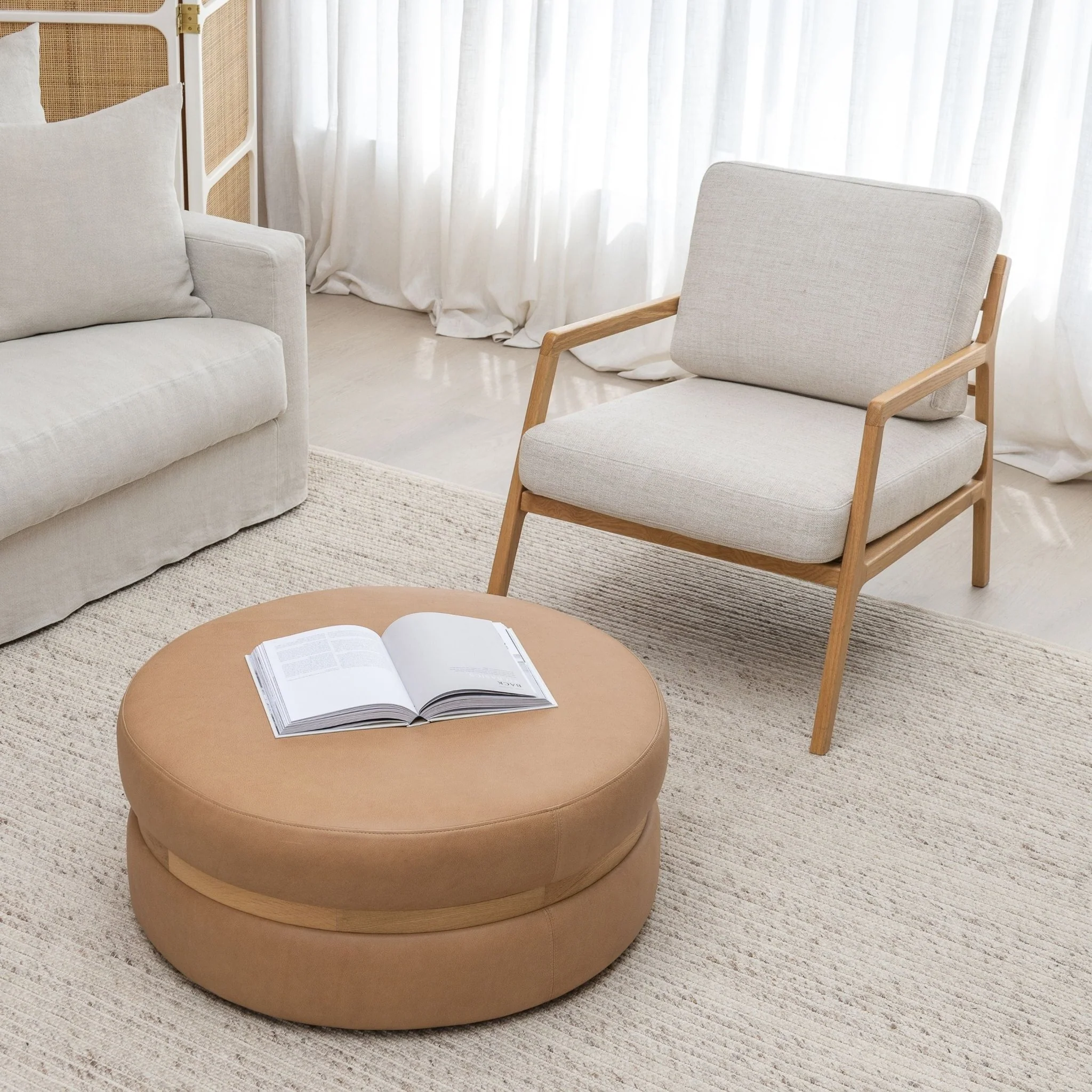 Saga Stool - Light Oak & Pecan Leather - Image 6