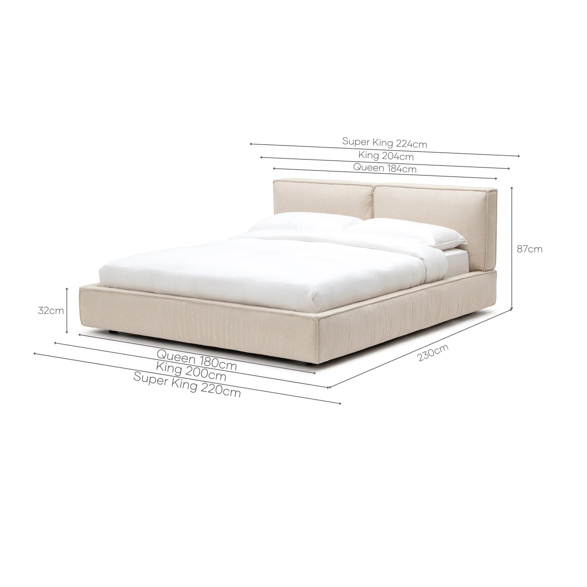 Santorini Standard Bed - Beige - Image 19