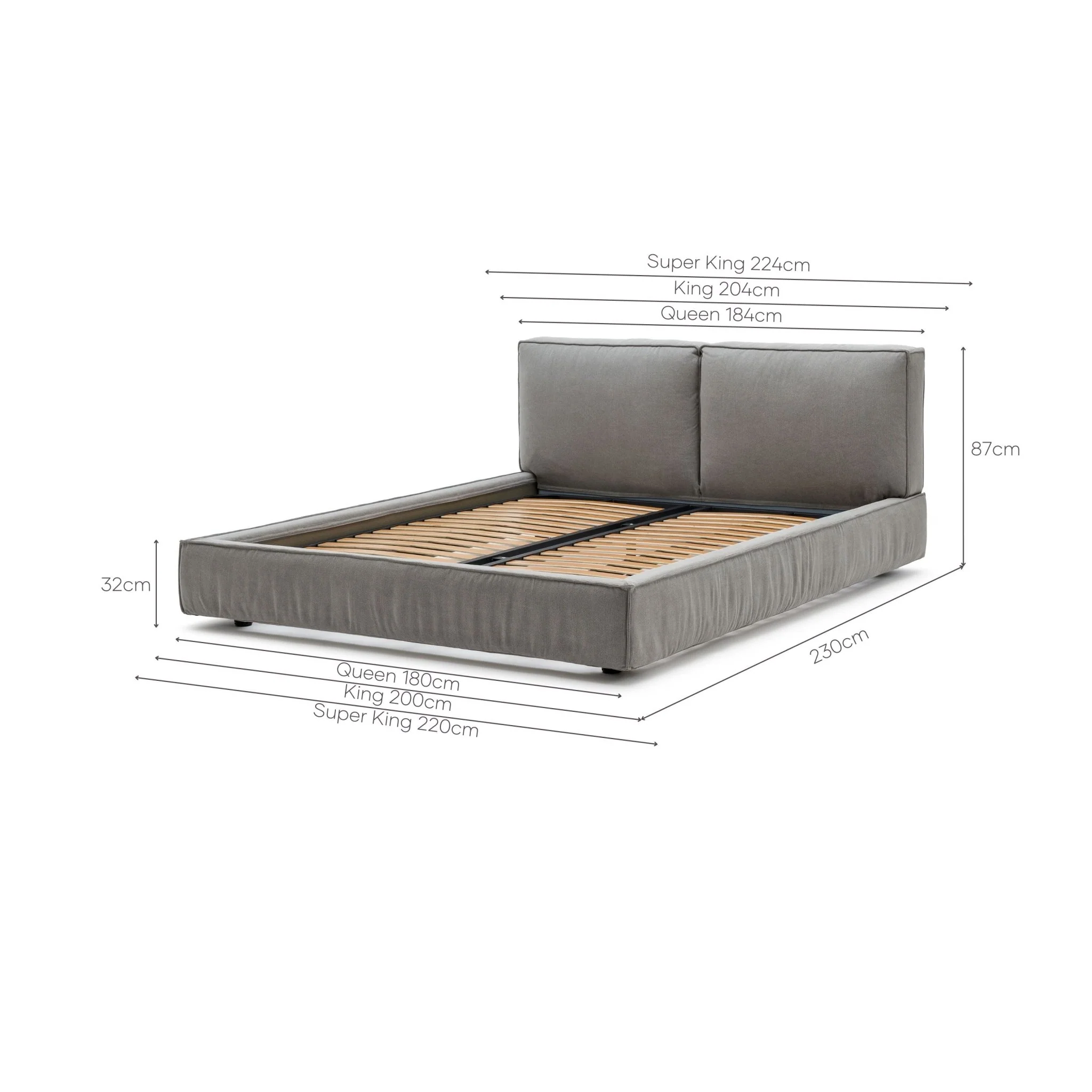 Santorini Standard Bed - Grey - Image 18