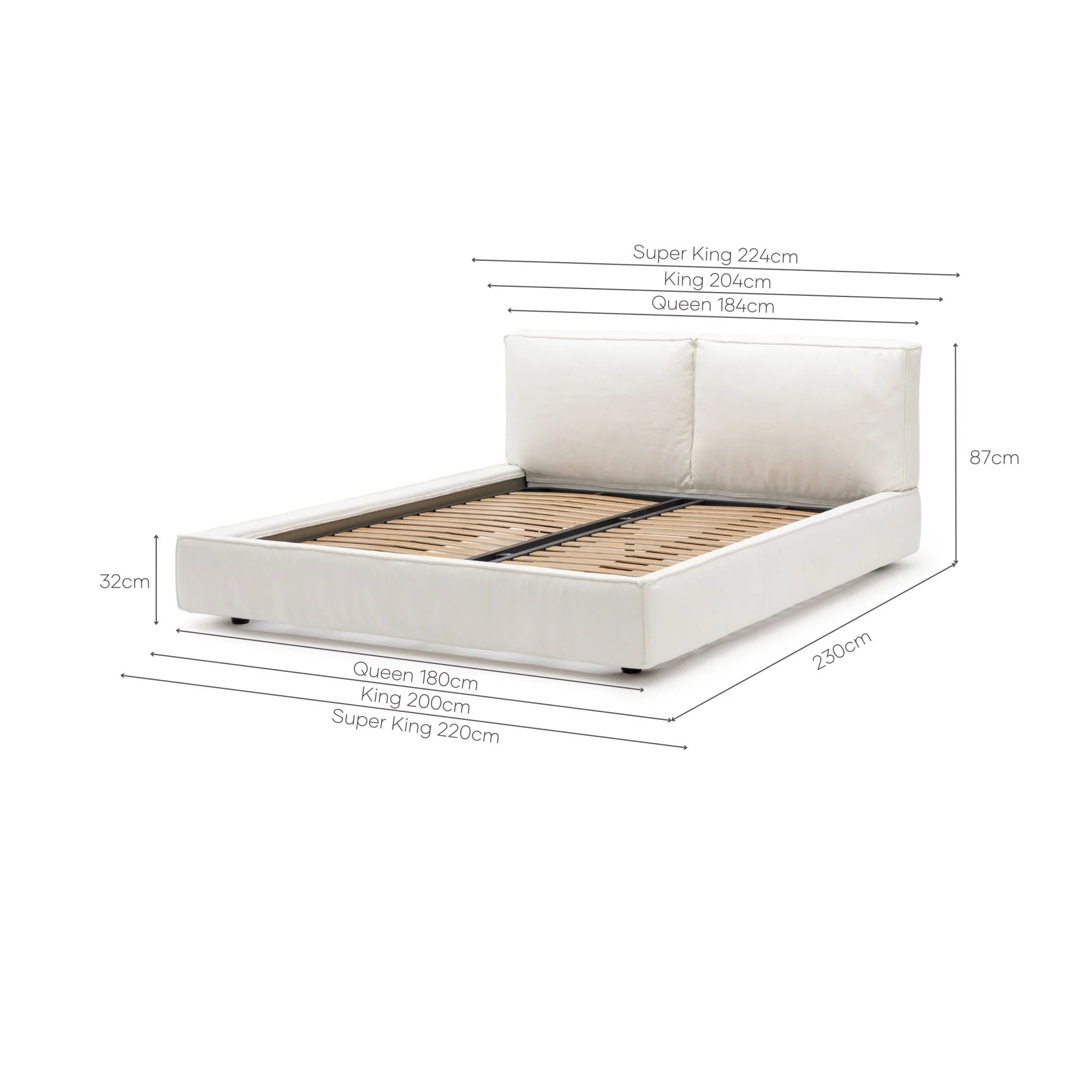 Santorini Standard Bed - Off White - Image 19