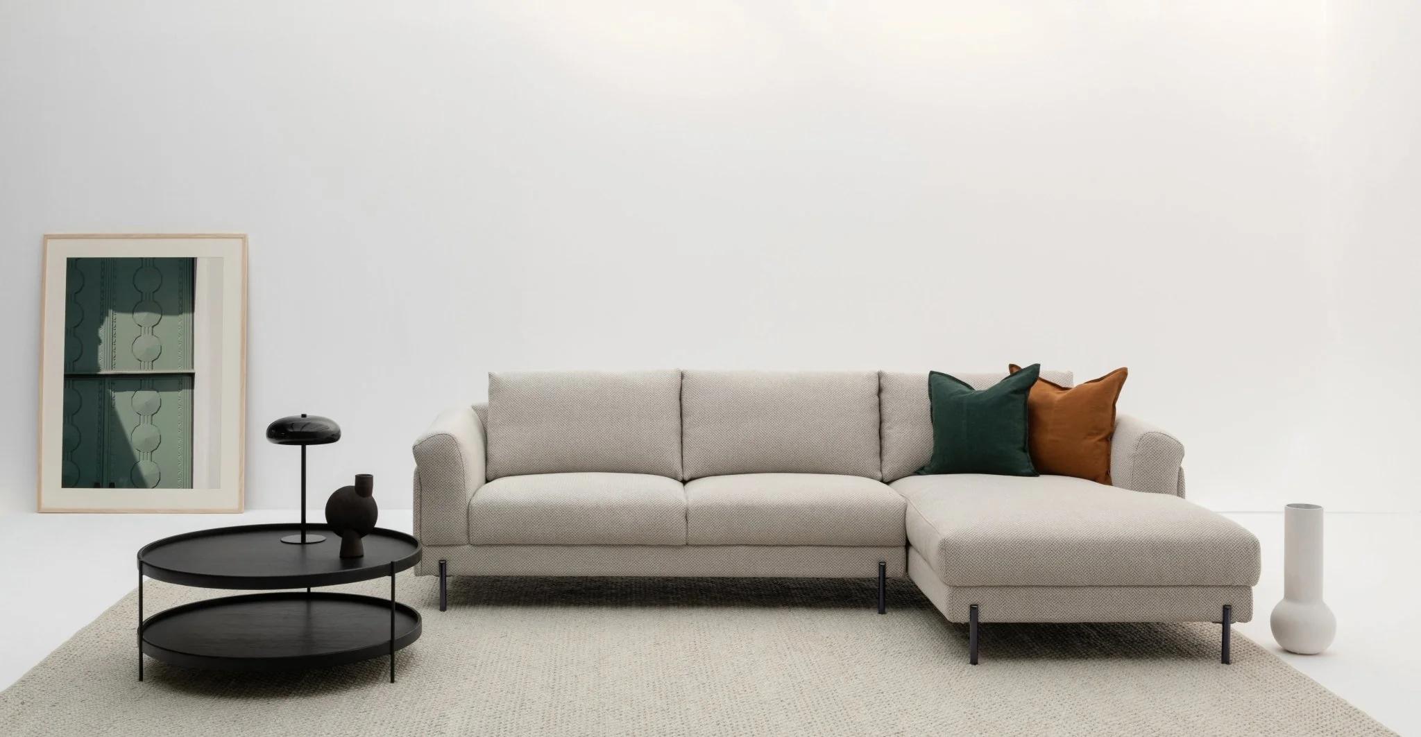 Serena L-Shaped Sofa - Almond Cream - Image 10