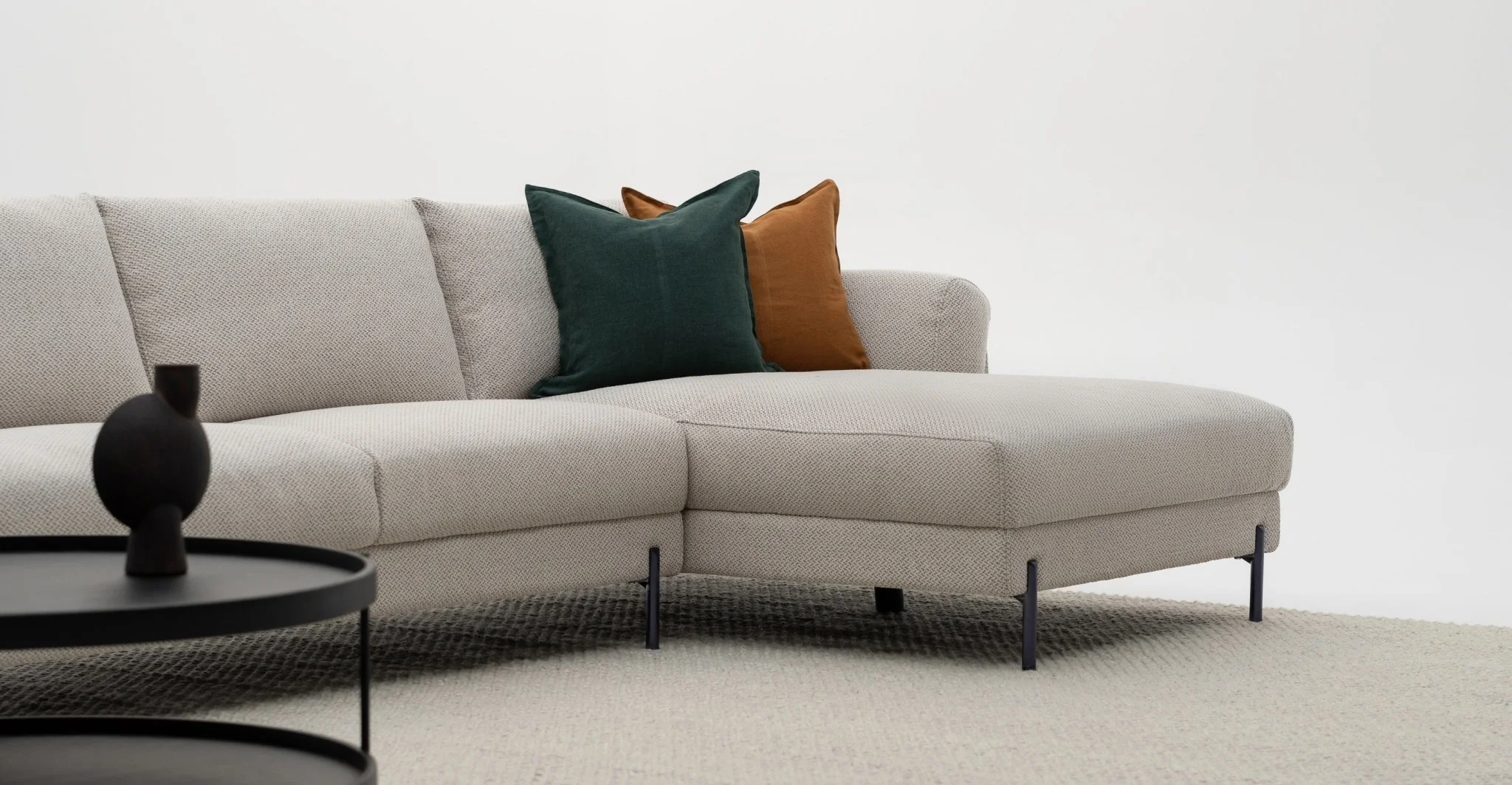 Serena L-Shaped Sofa - Almond Cream - Image 15