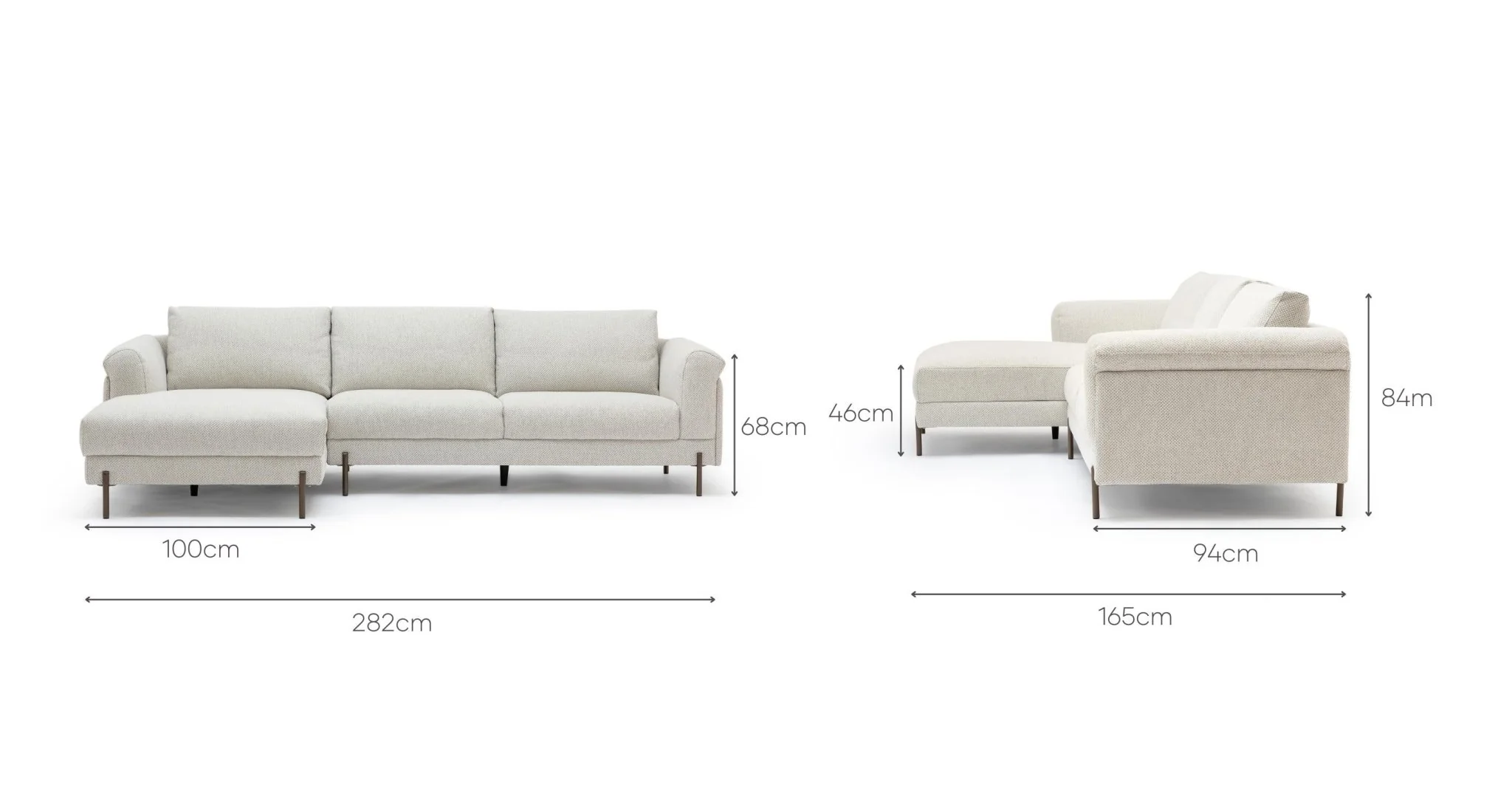 Serena L-Shaped Sofa - Almond Cream - Image 9