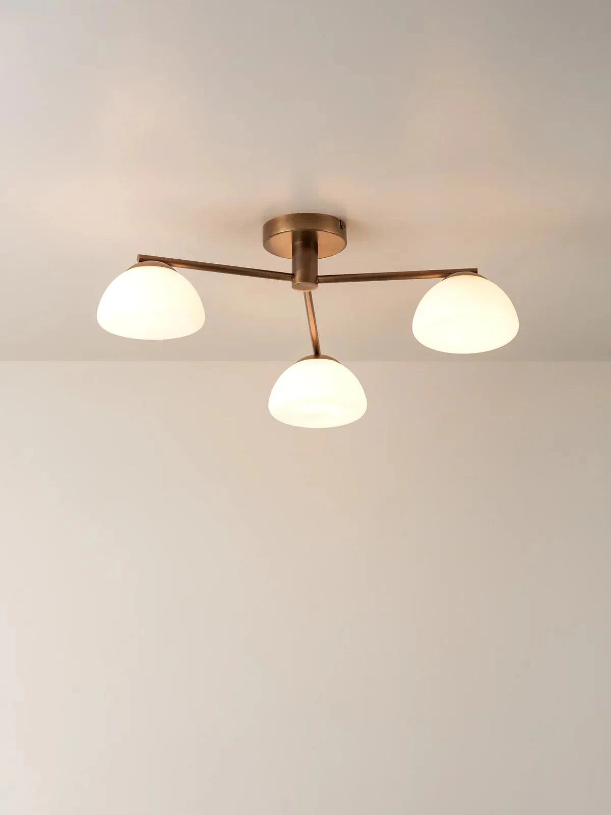 Silio - 3 Light Aged Brass And Opal Flush - Image 2