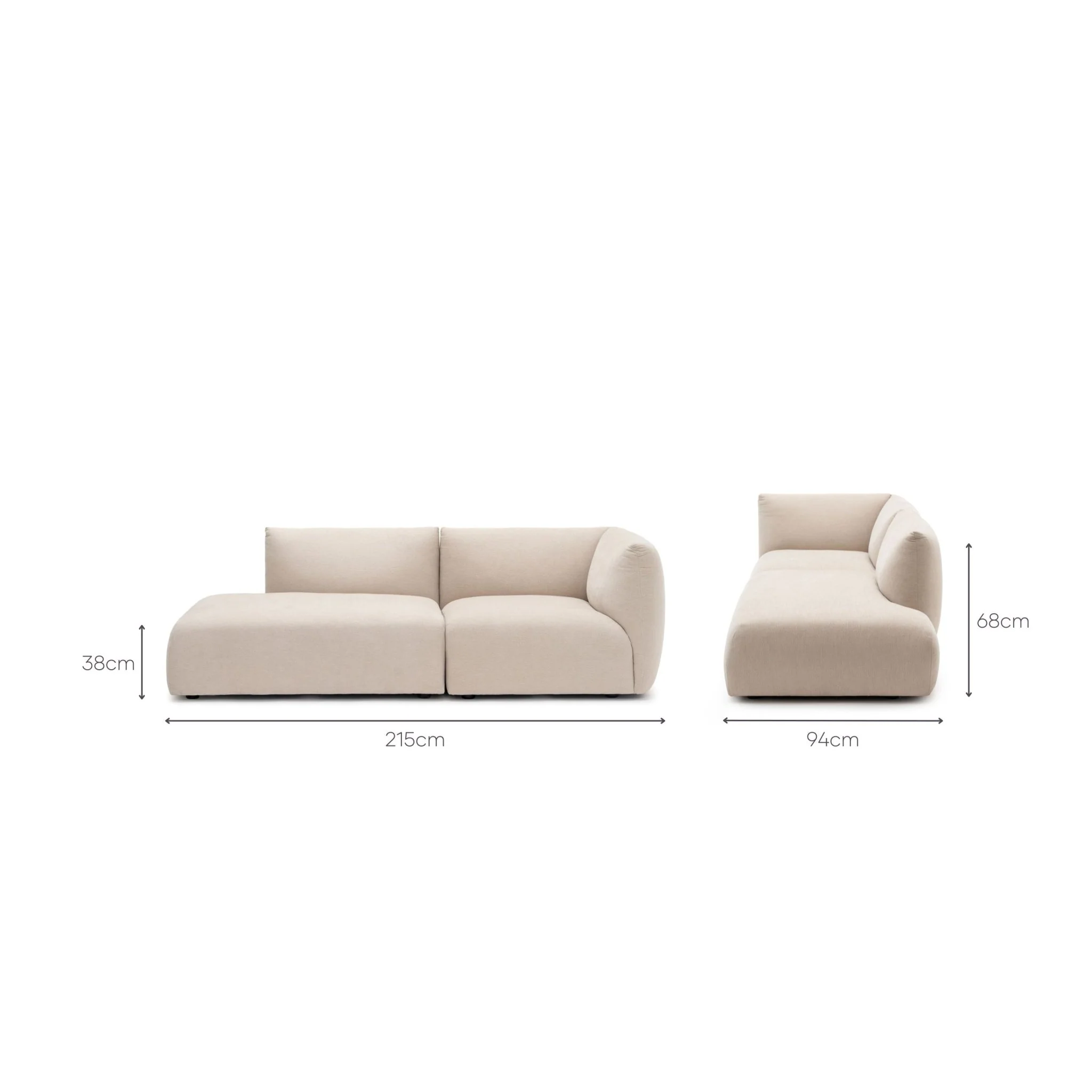 Slipper Small Open Sofa - Bleached Sand - Image 19