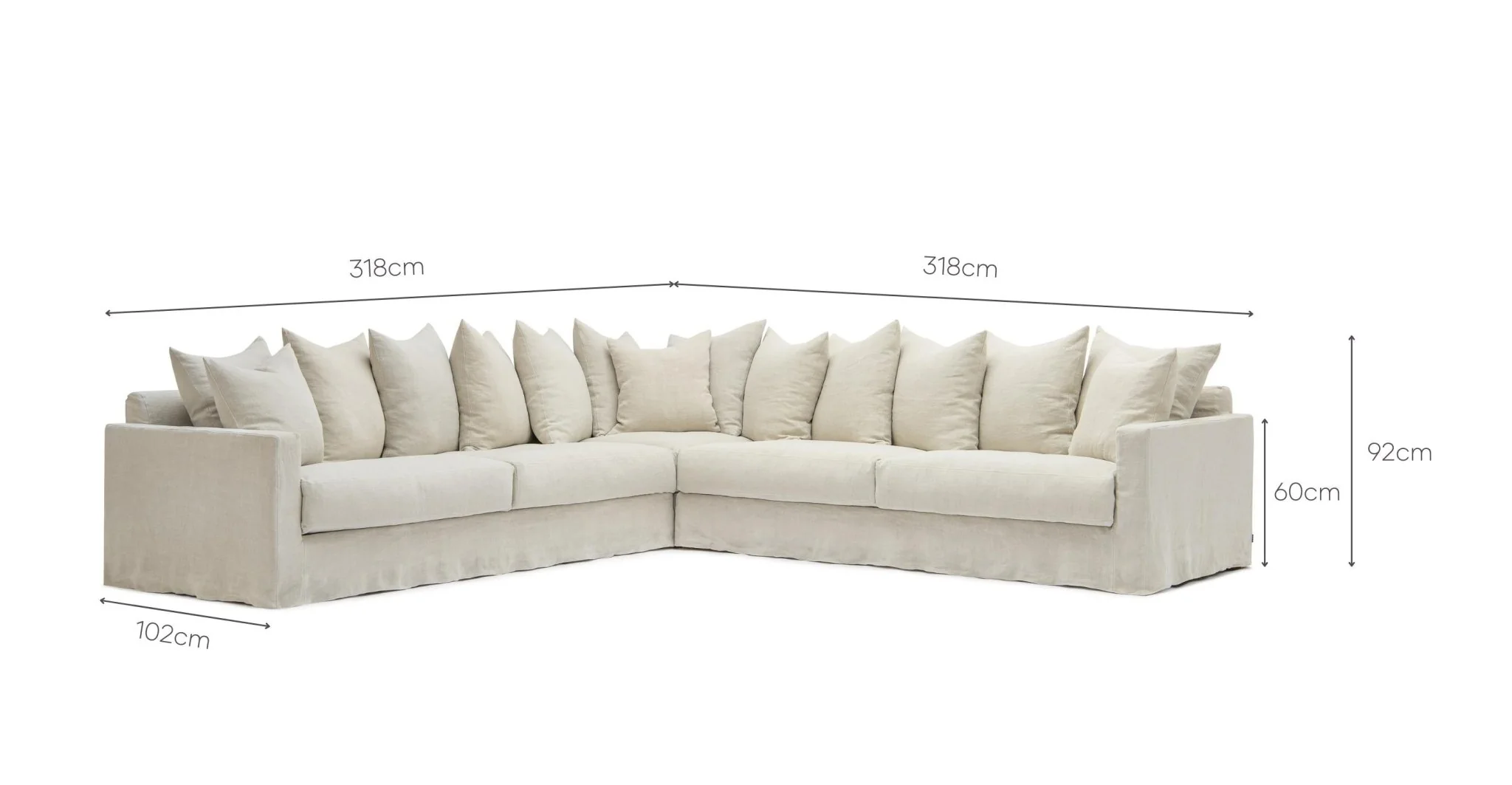 Sloopy Corner Sectional Sofa - Asa Bone - Image 10