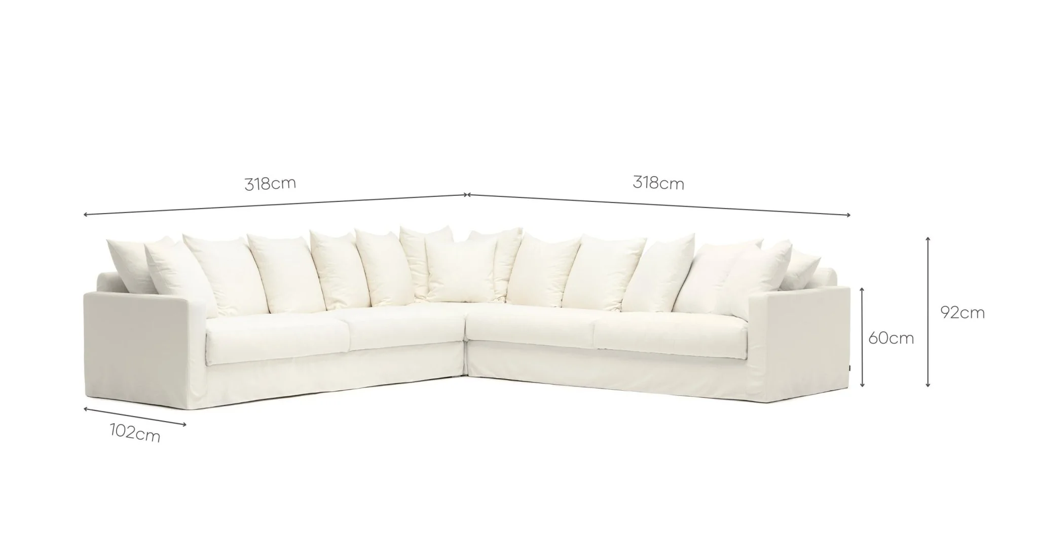 Sloopy Corner Sectional Sofa - Summer Ivory - Image 12