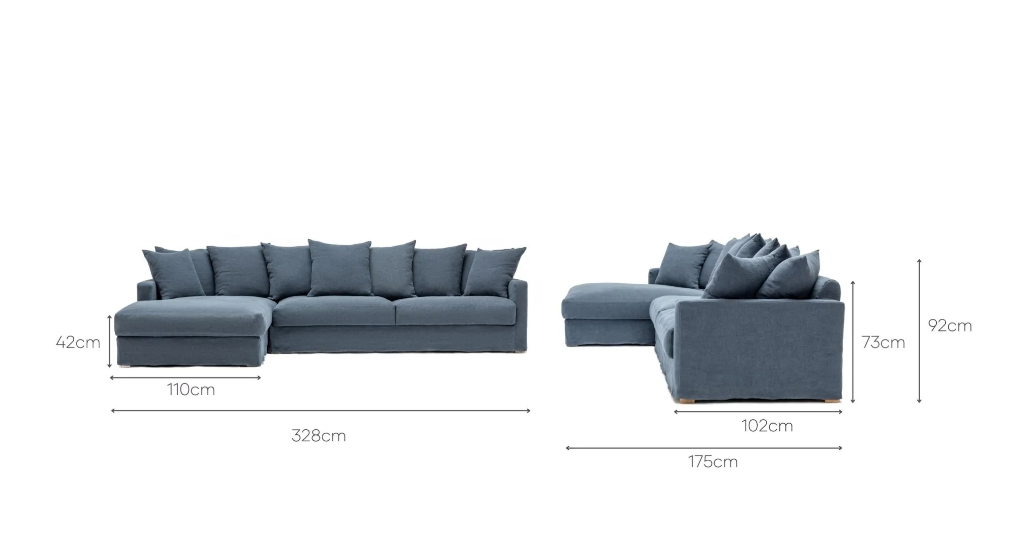 Sloopy L-Shaped Sofa - Asa Ink - Image 13