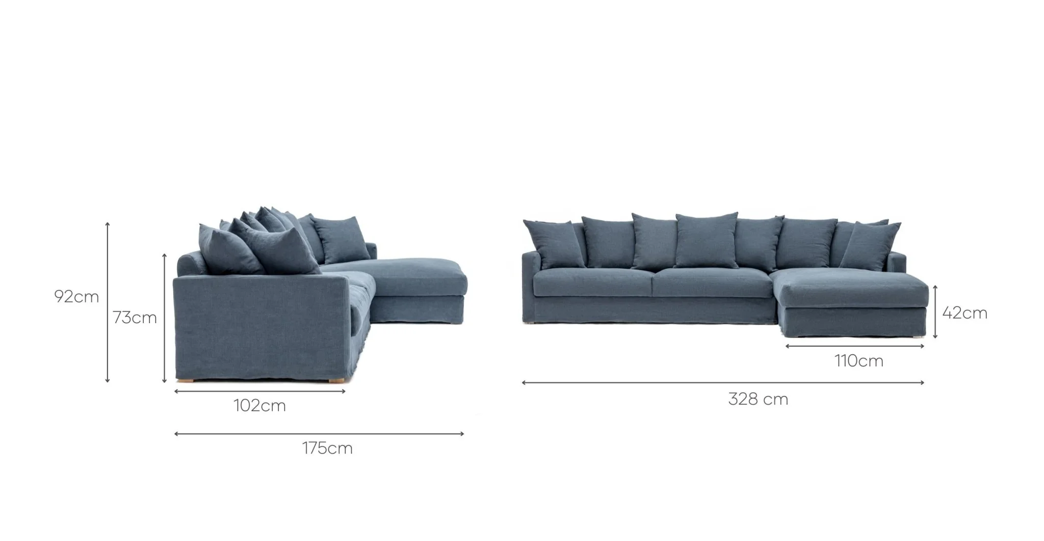 Sloopy L-Shaped Sofa - Asa Ink - Image 23
