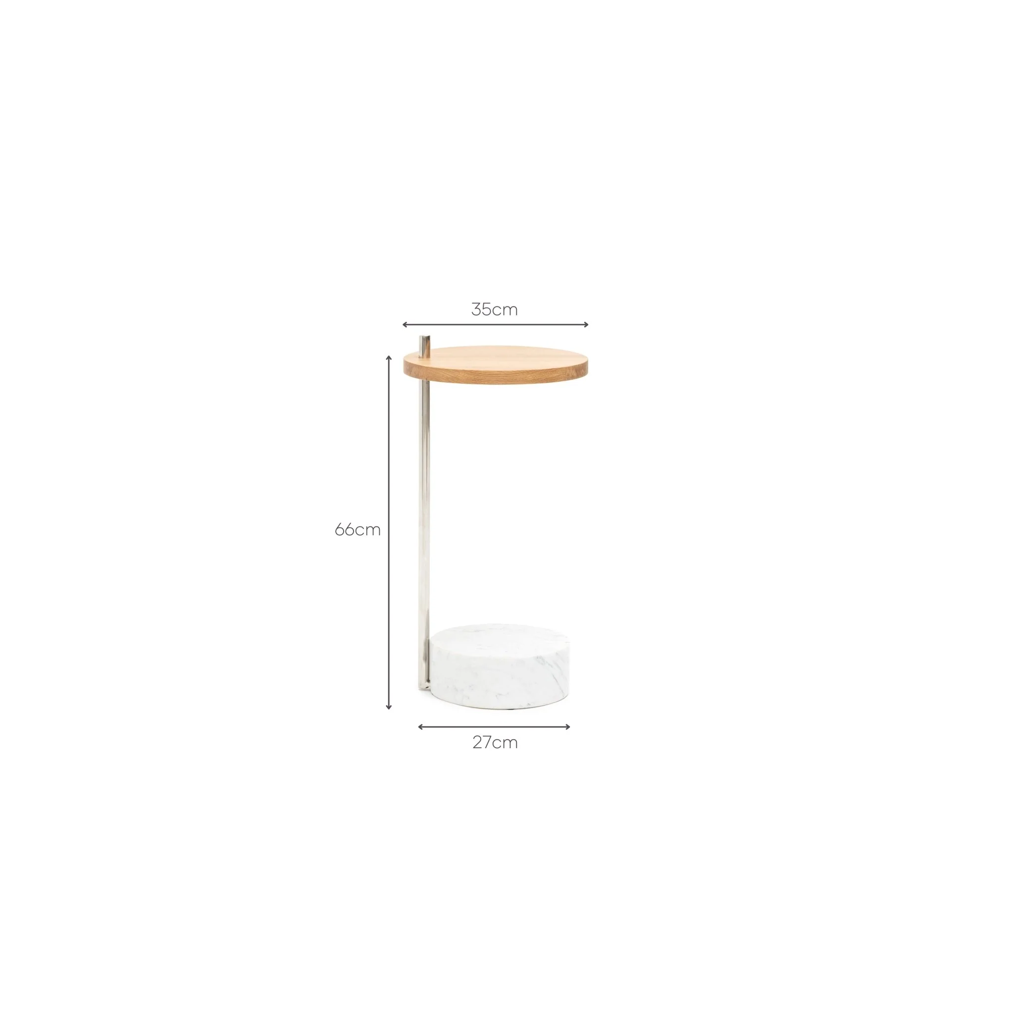 Society Side Table - Light Oak & Bianca Carrara - Image 8