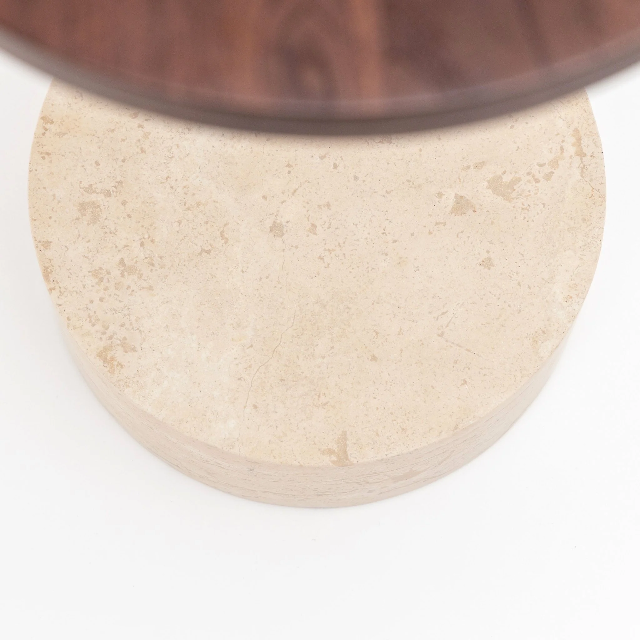 Society Side Table - Walnut & Travertine - Image 10