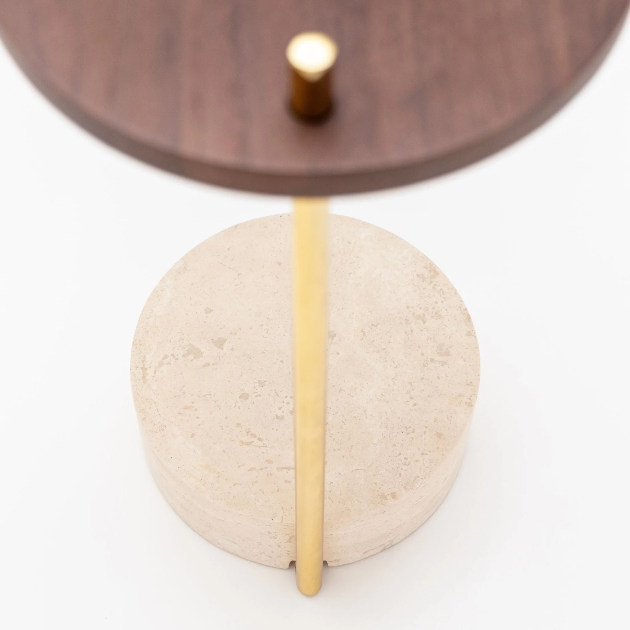 Society Side Table - Walnut & Travertine - Image 11