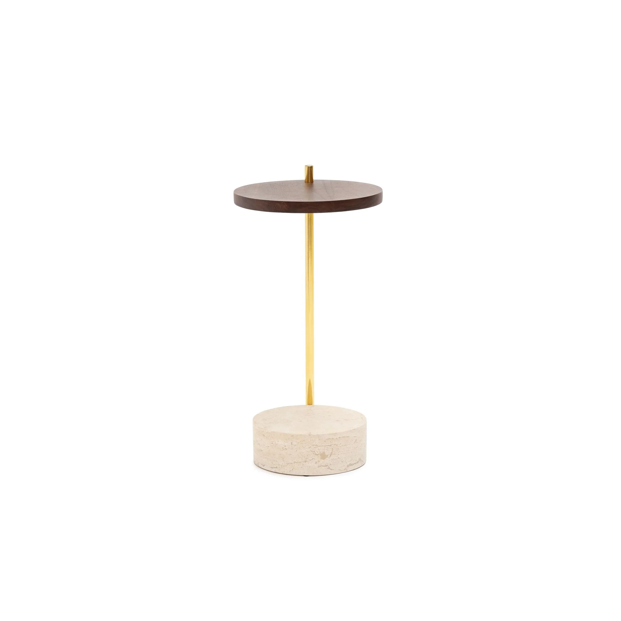 Society Side Table - Walnut & Travertine - Image 3