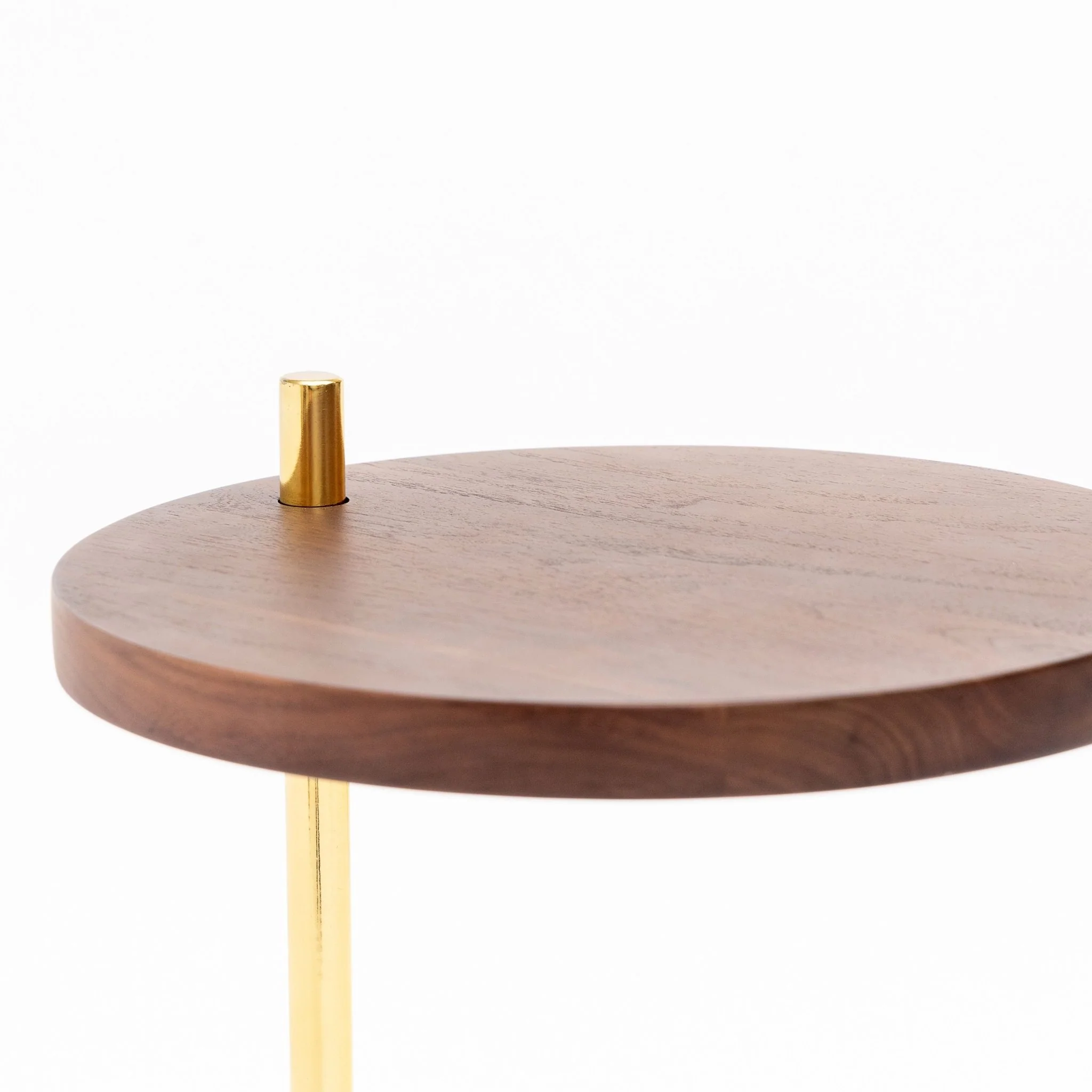 Society Side Table - Walnut & Travertine - Image 4