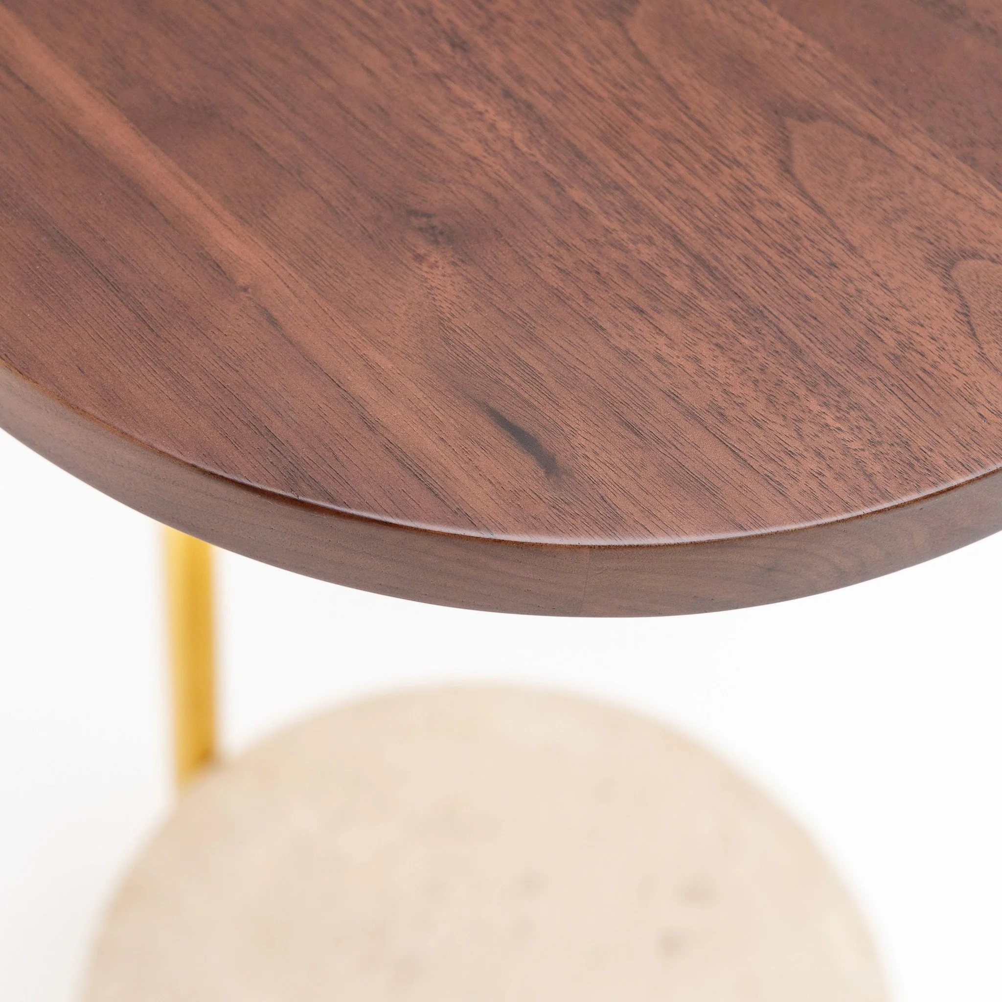 Society Side Table - Walnut & Travertine - Image 9