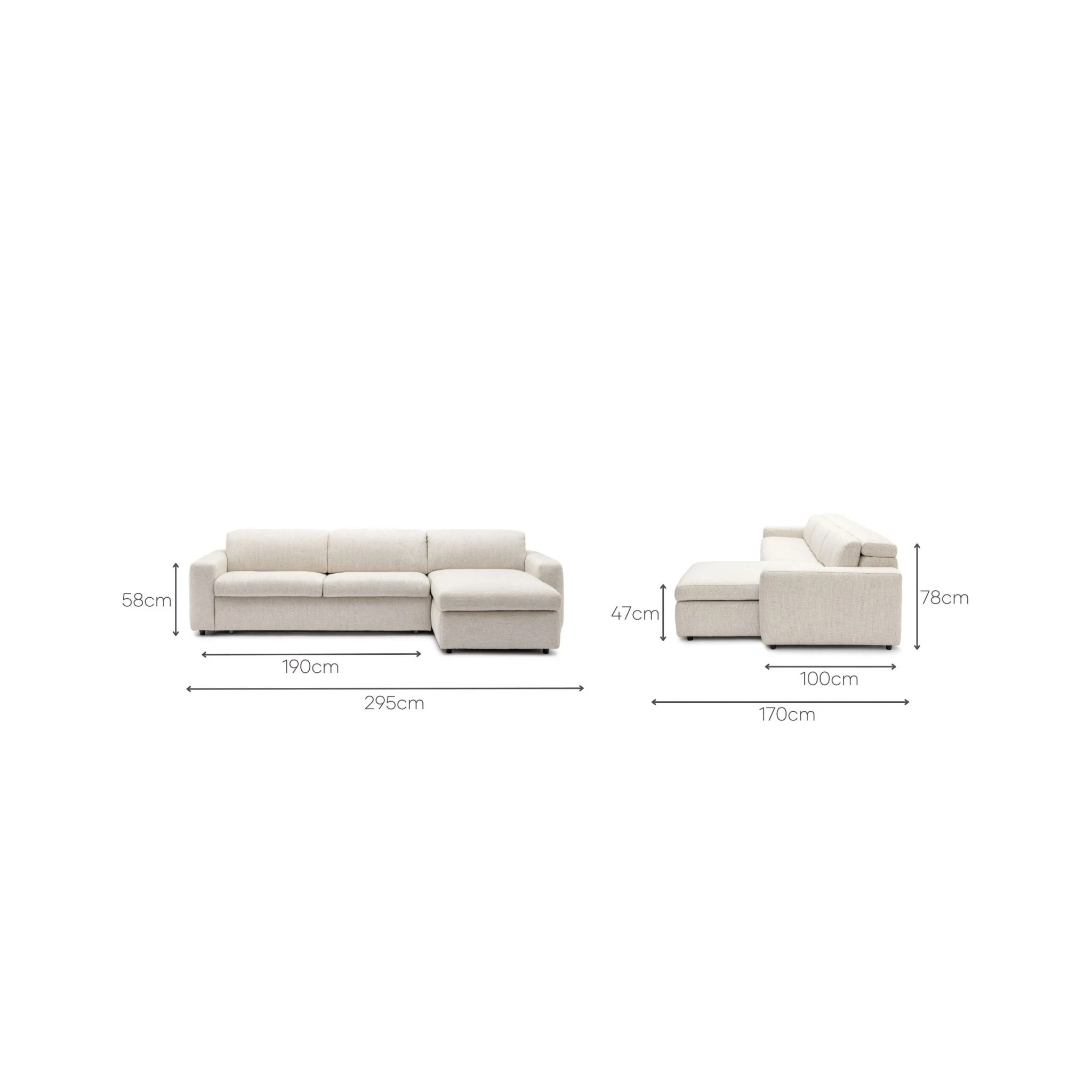 Sofa Bed With Storage - Pebble - Image 26