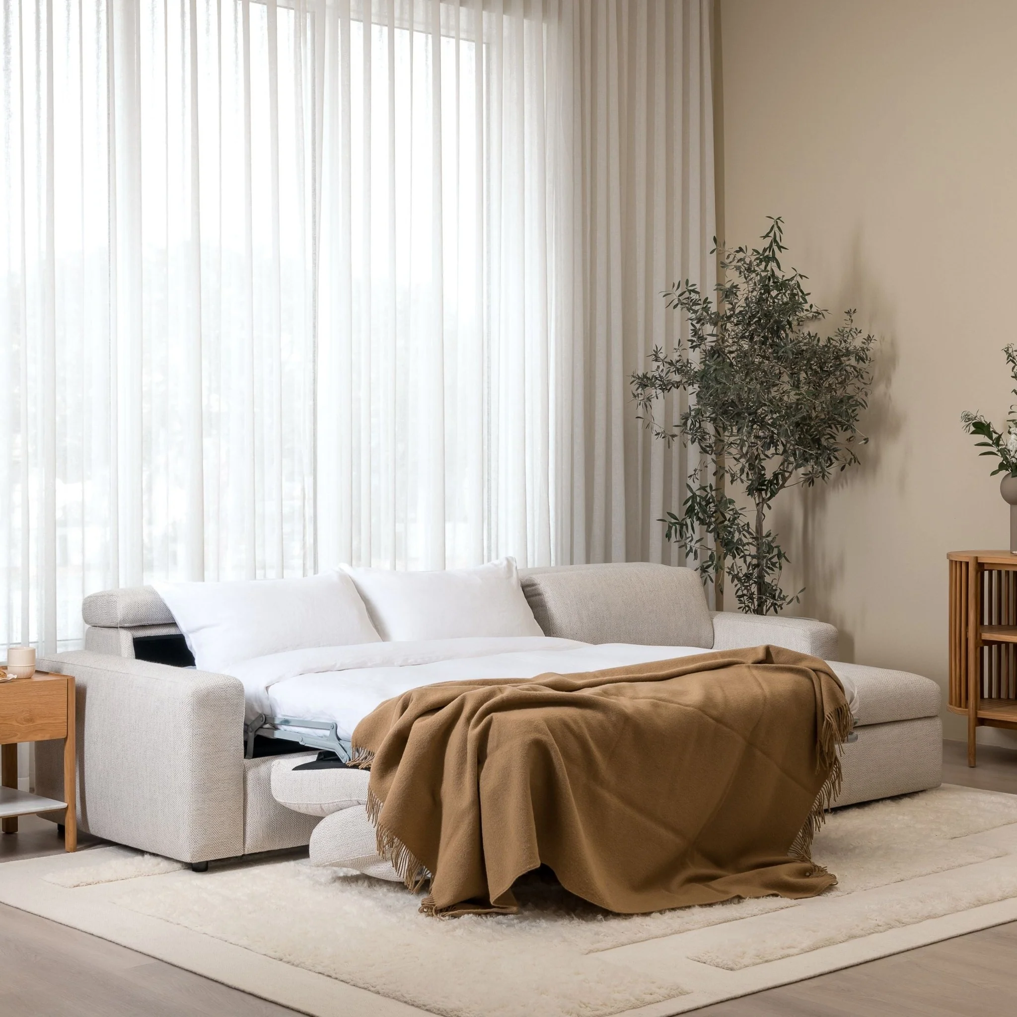 Sofa Bed With Storage - Pebble - Image 34