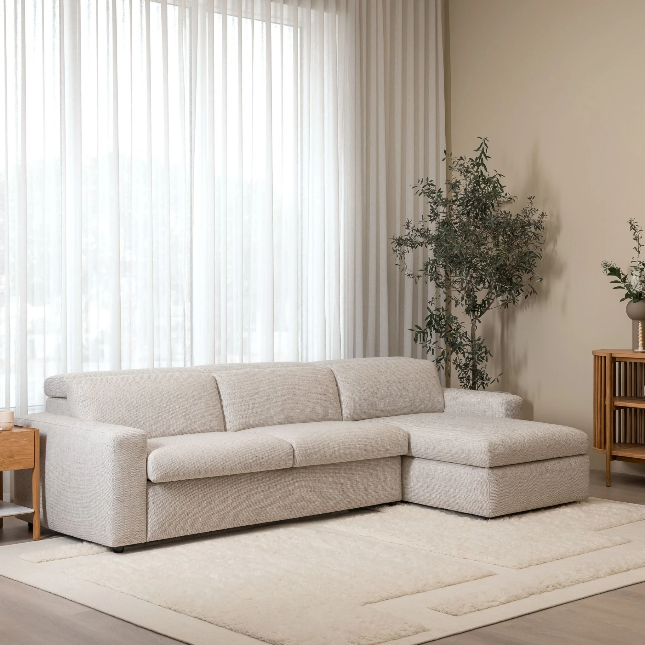 Sofa Bed With Storage - Pebble - Image 4