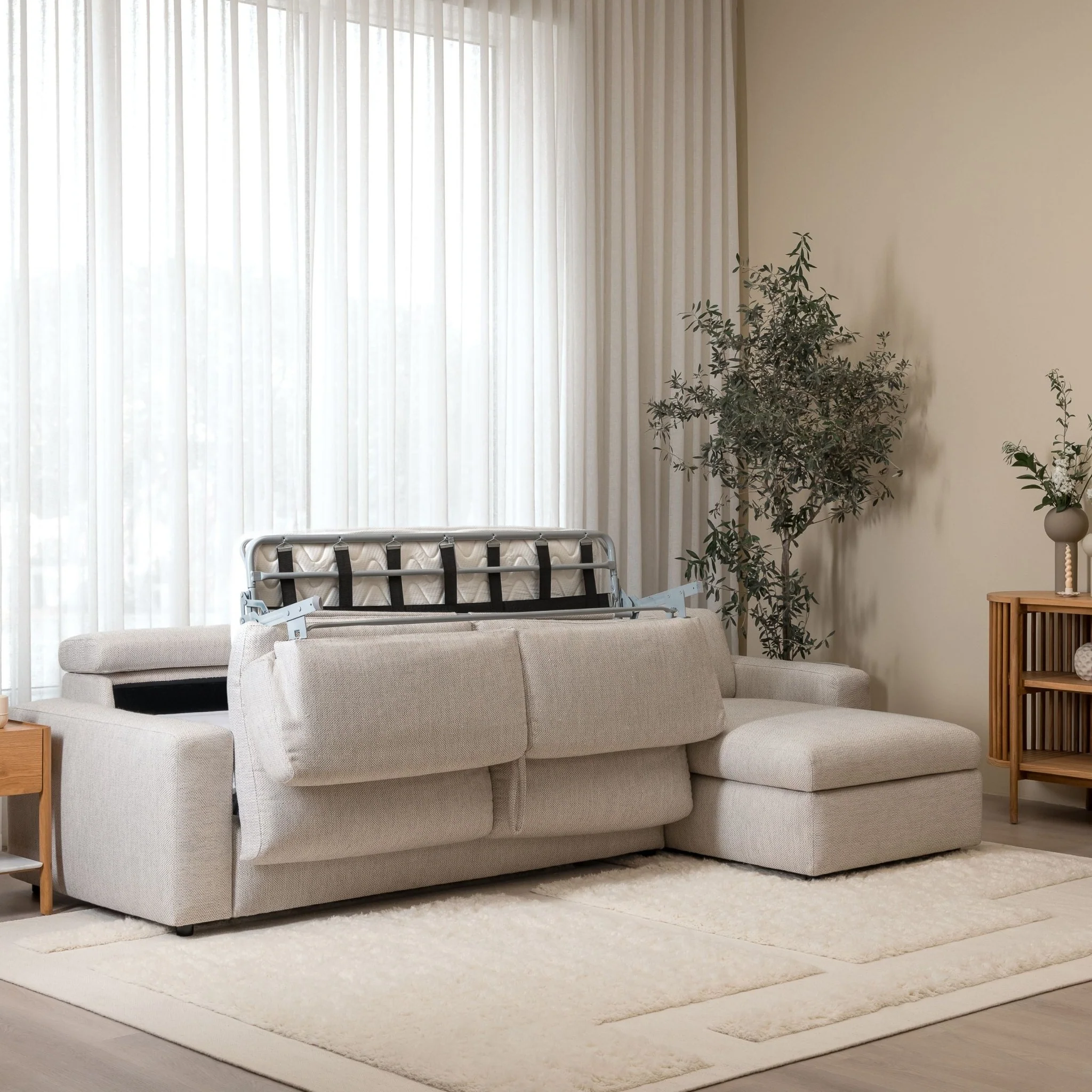 Sofa Bed With Storage - Pebble - Image 41