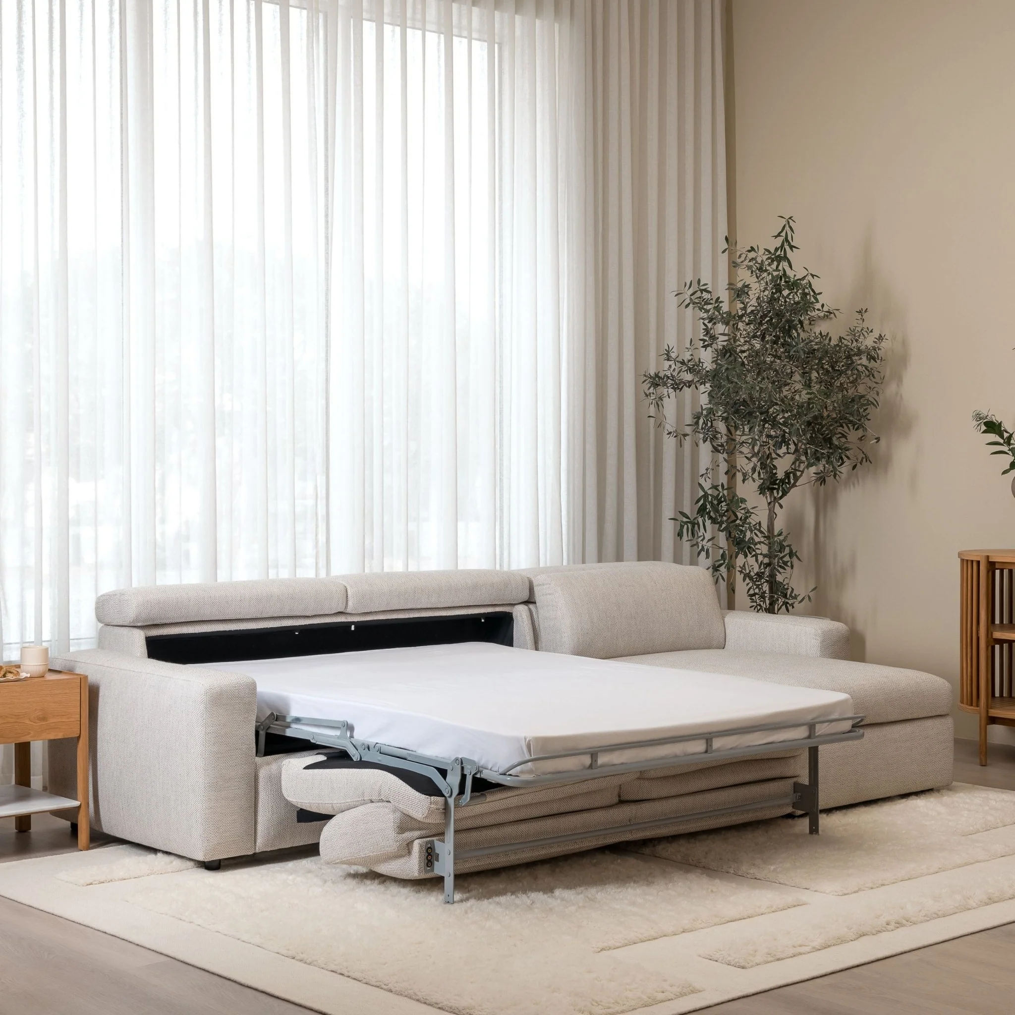 Sofa Bed With Storage - Pebble - Image 8