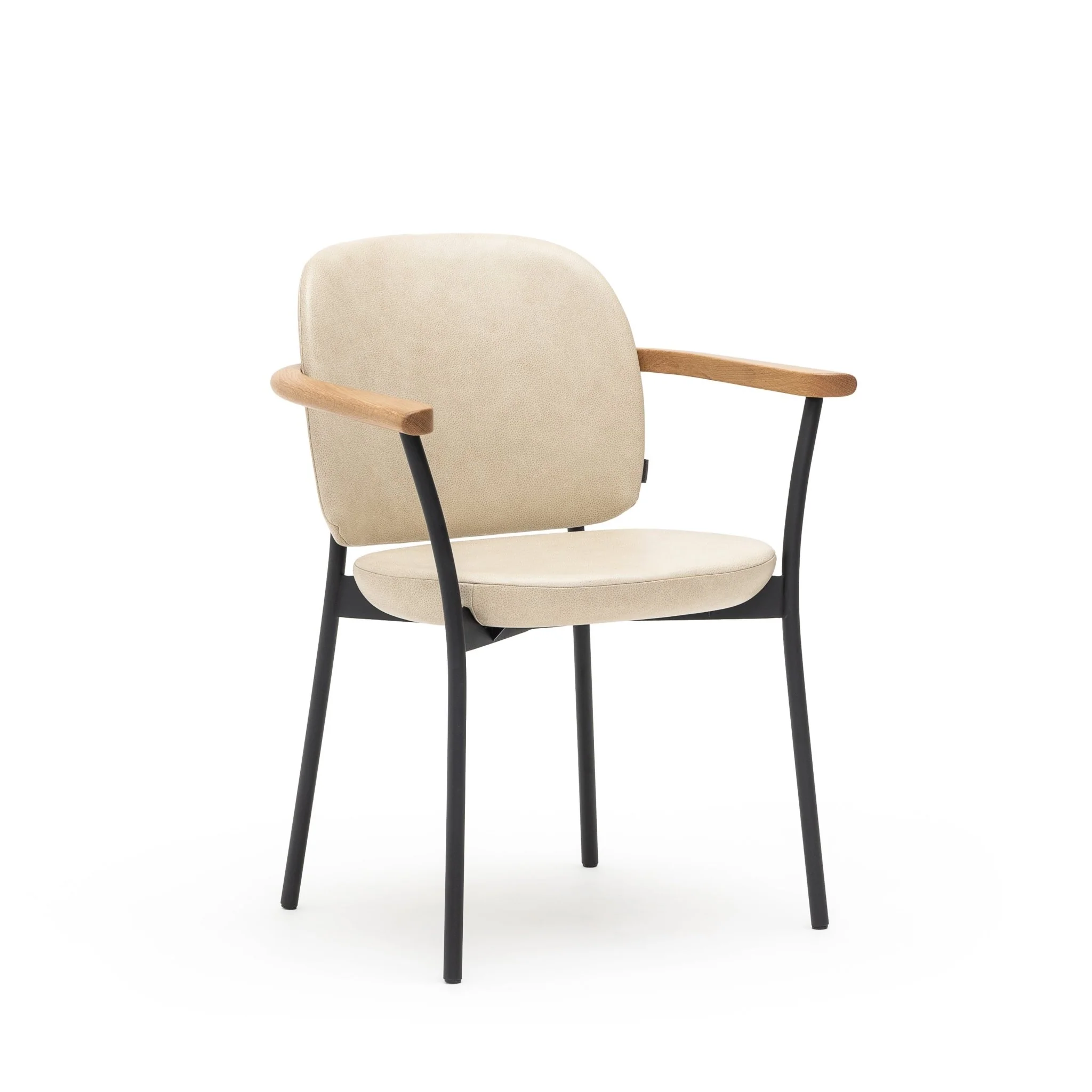 Solace Armchair - Light Oak & Limestone Leather