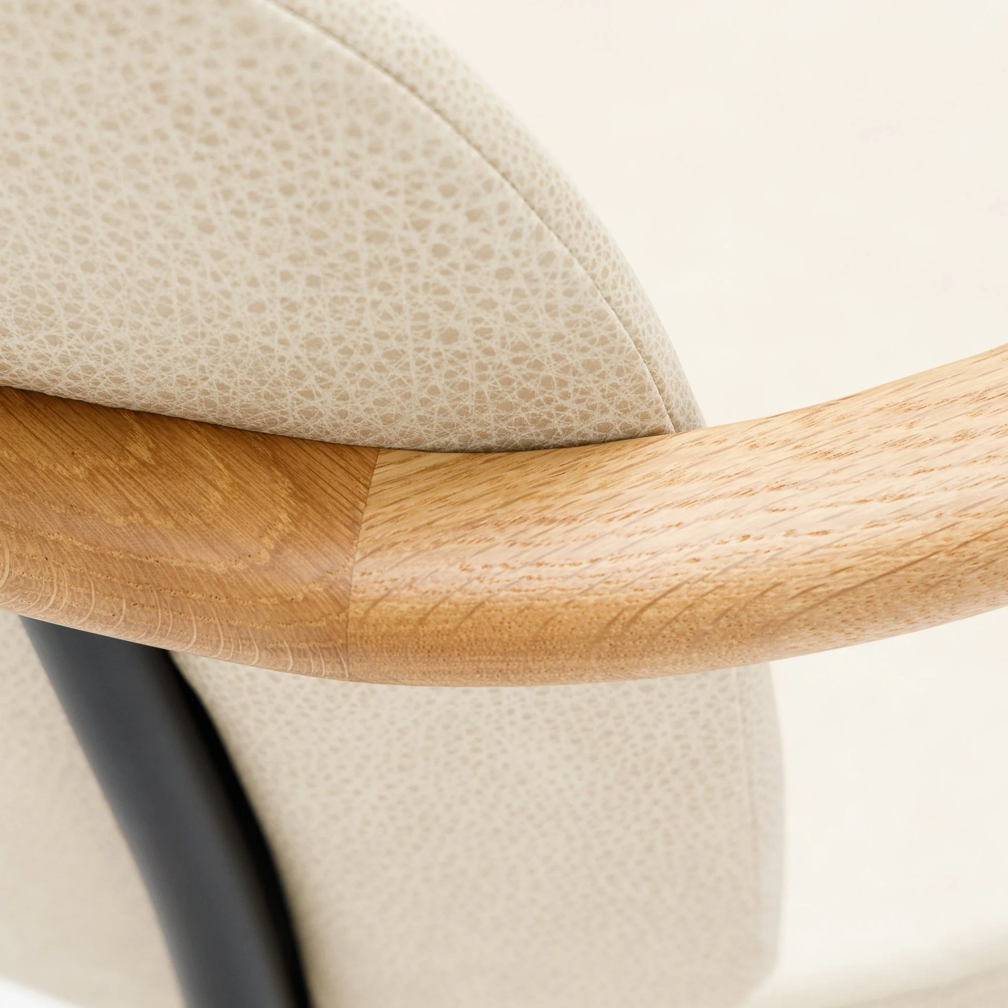 Solace Armchair - Light Oak & Limestone Leather - Image 10