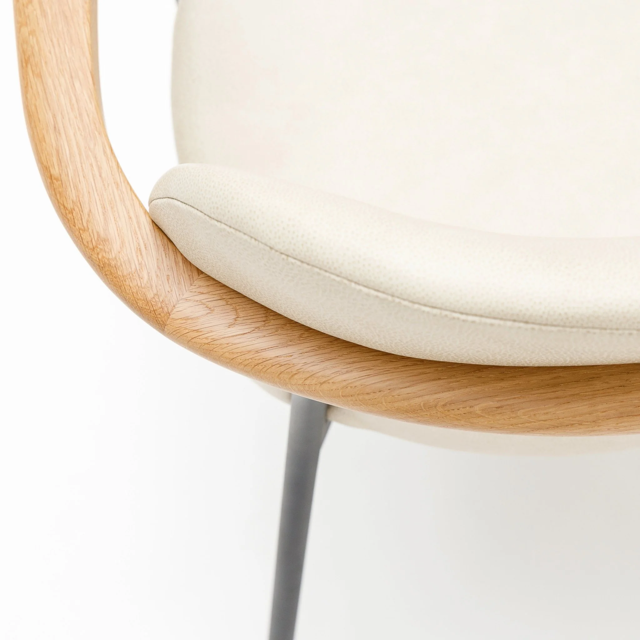 Solace Armchair - Light Oak & Limestone Leather - Image 12