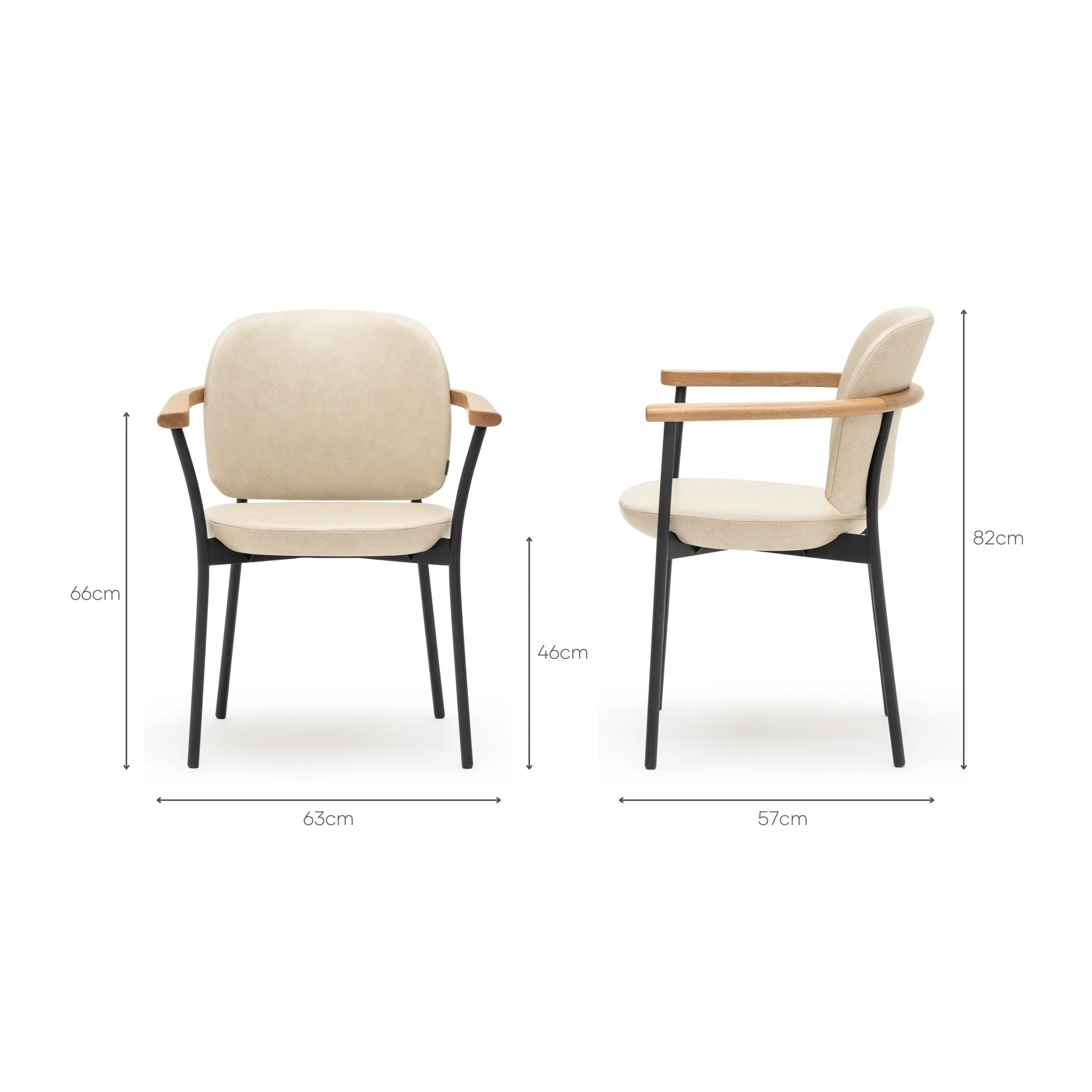 Solace Armchair - Light Oak & Limestone Leather - Image 14